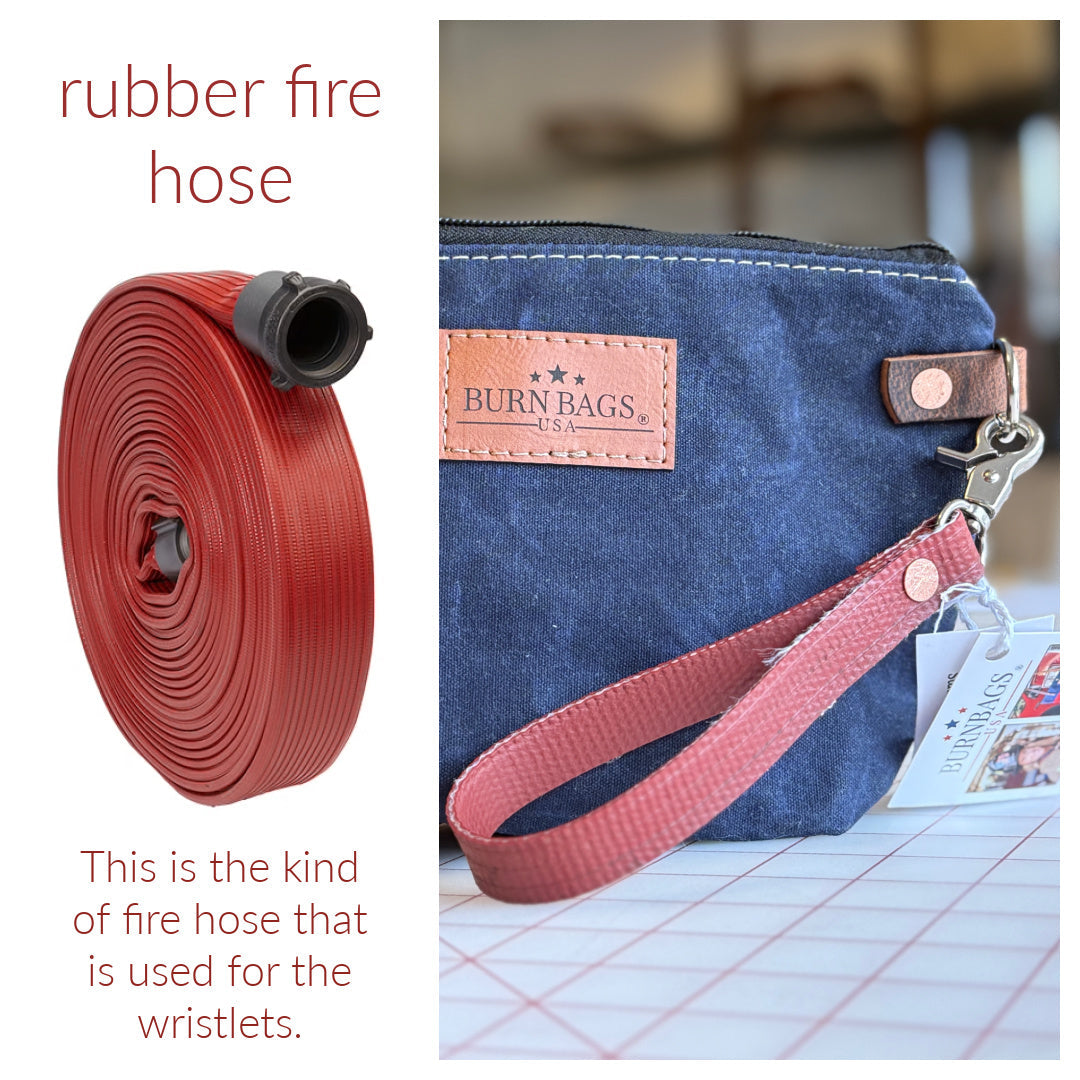Navy and Red Fire Hose Clutch