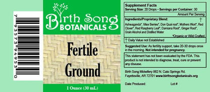 Fertile Ground Herbal Tincture To Support Women, Hormone Harmony, Natural Fertility and Conception* Herbal Support for Normal Womb Health 2 oz. - My American Goods