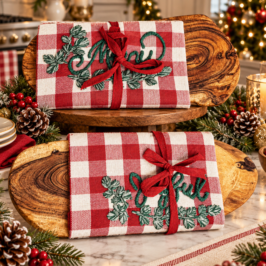 Holiday Charcuterie &amp; Tartan Towel Set