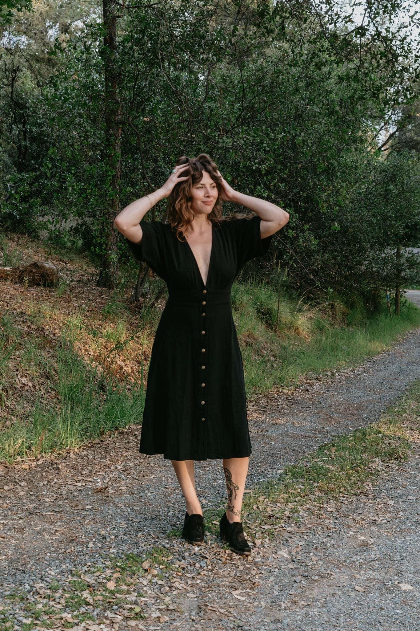 Field Day Dress Finley Dress in Black Linen