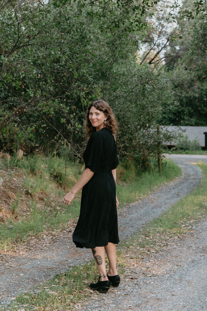 Field Day Dress Finley Dress in Black Linen