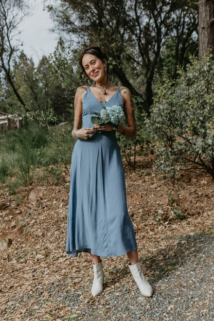 Meadow Dress in BB Blue Challis