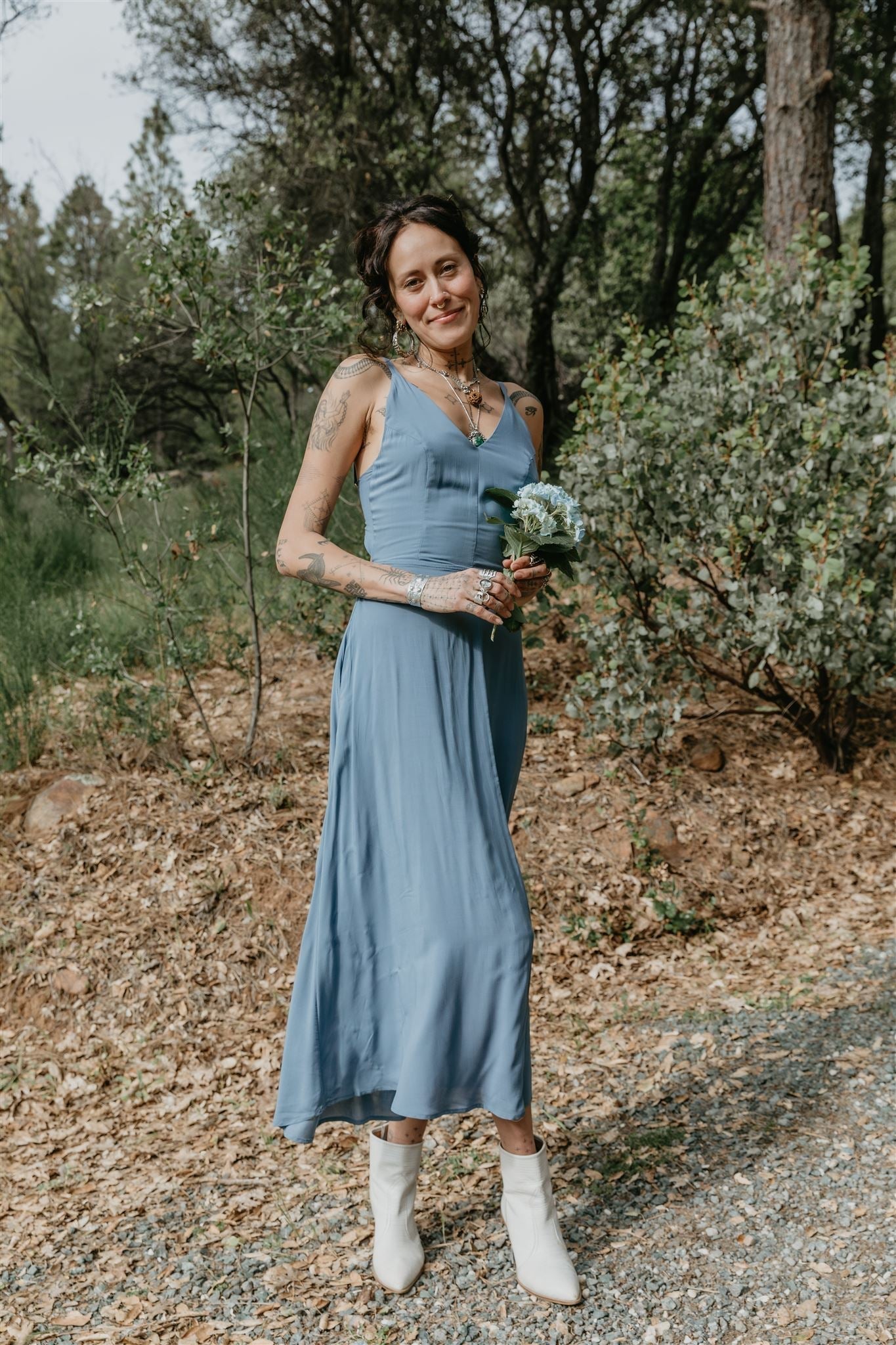 Meadow Dress in BB Blue Challis