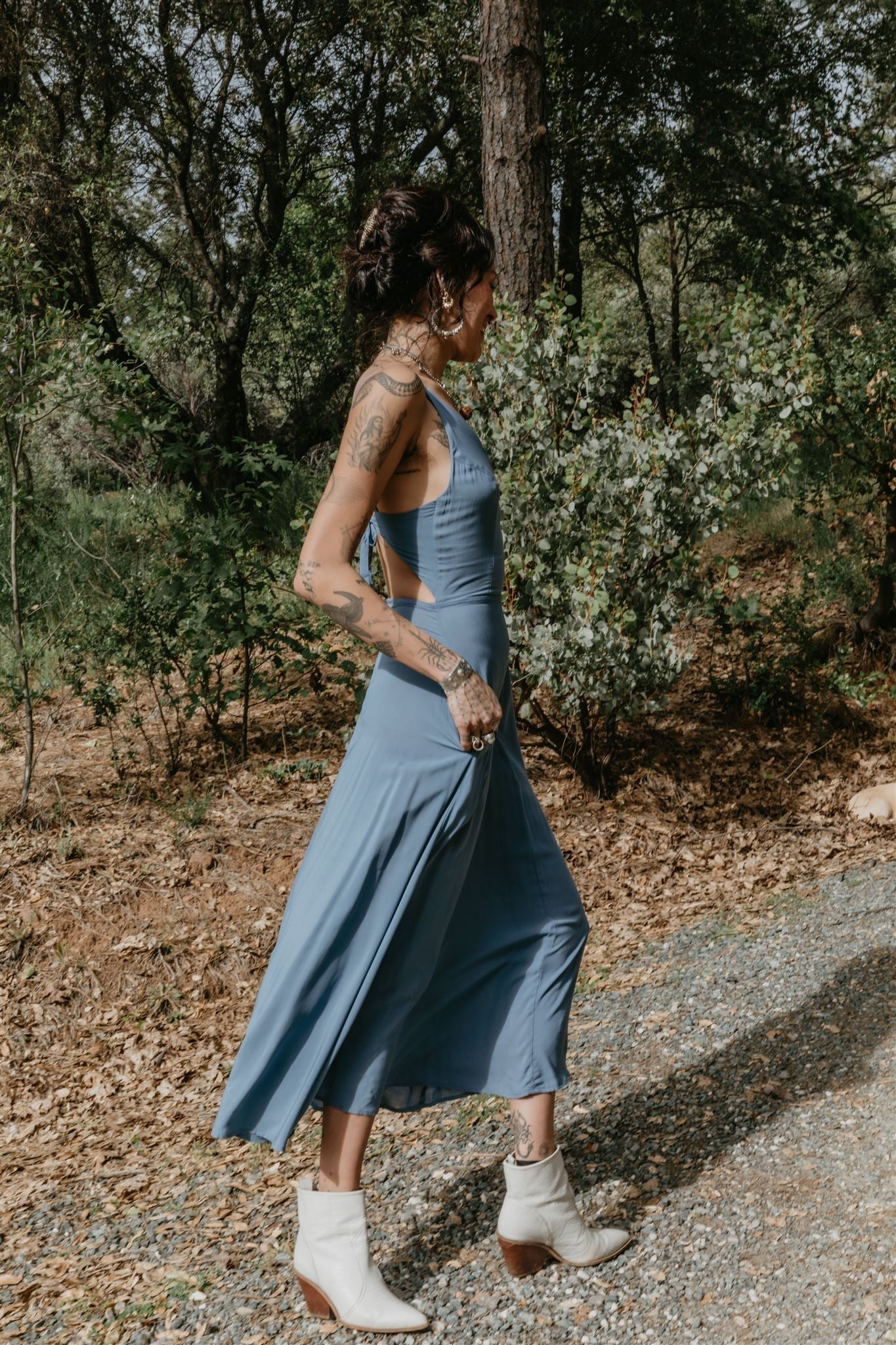 Meadow Dress in BB Blue Challis