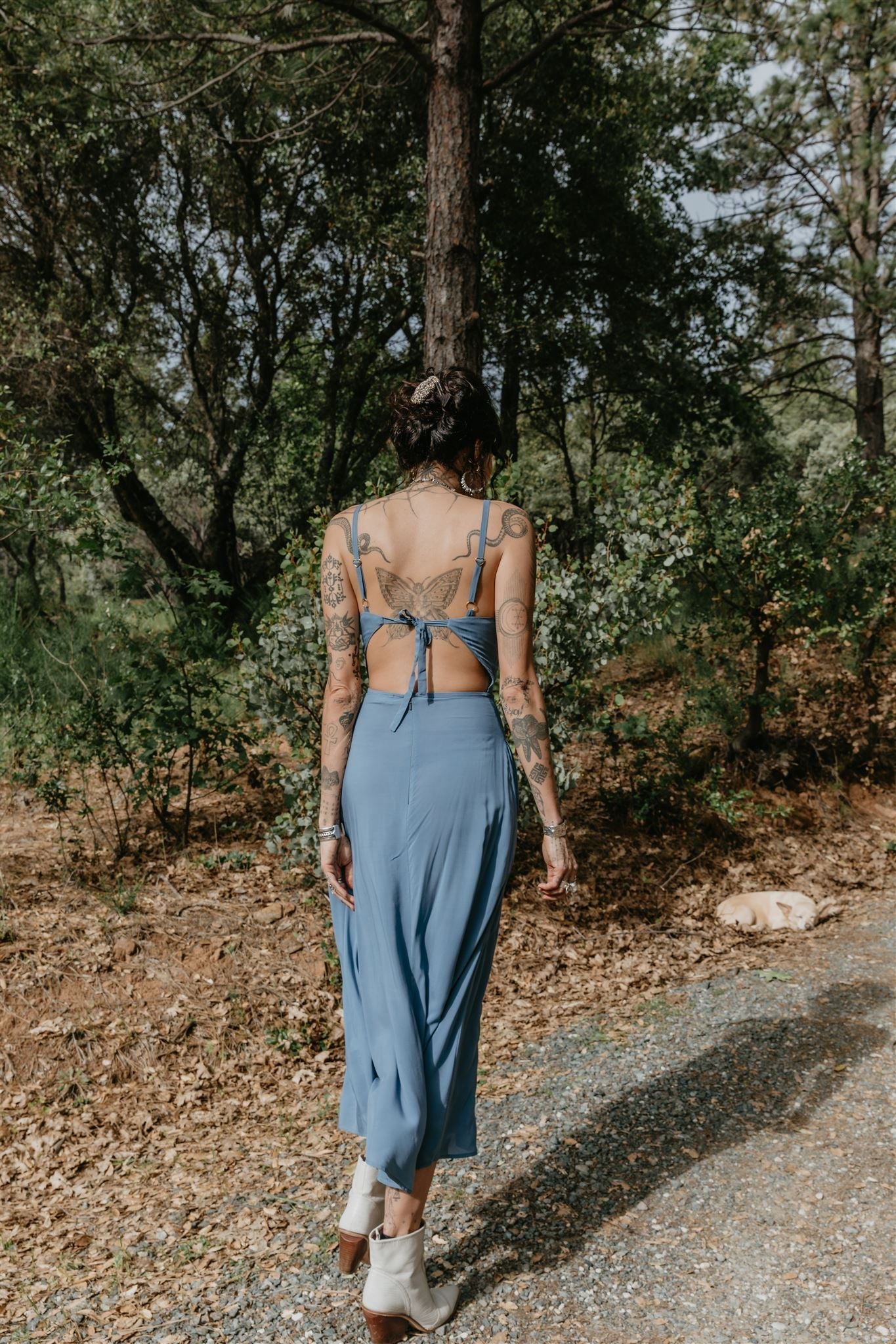 Meadow Dress in BB Blue Challis