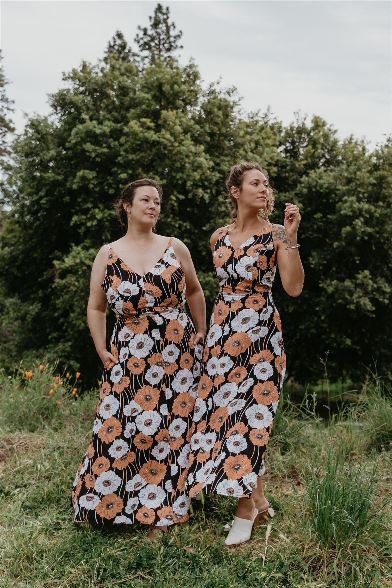 Meadow Dress in Poppy Challis