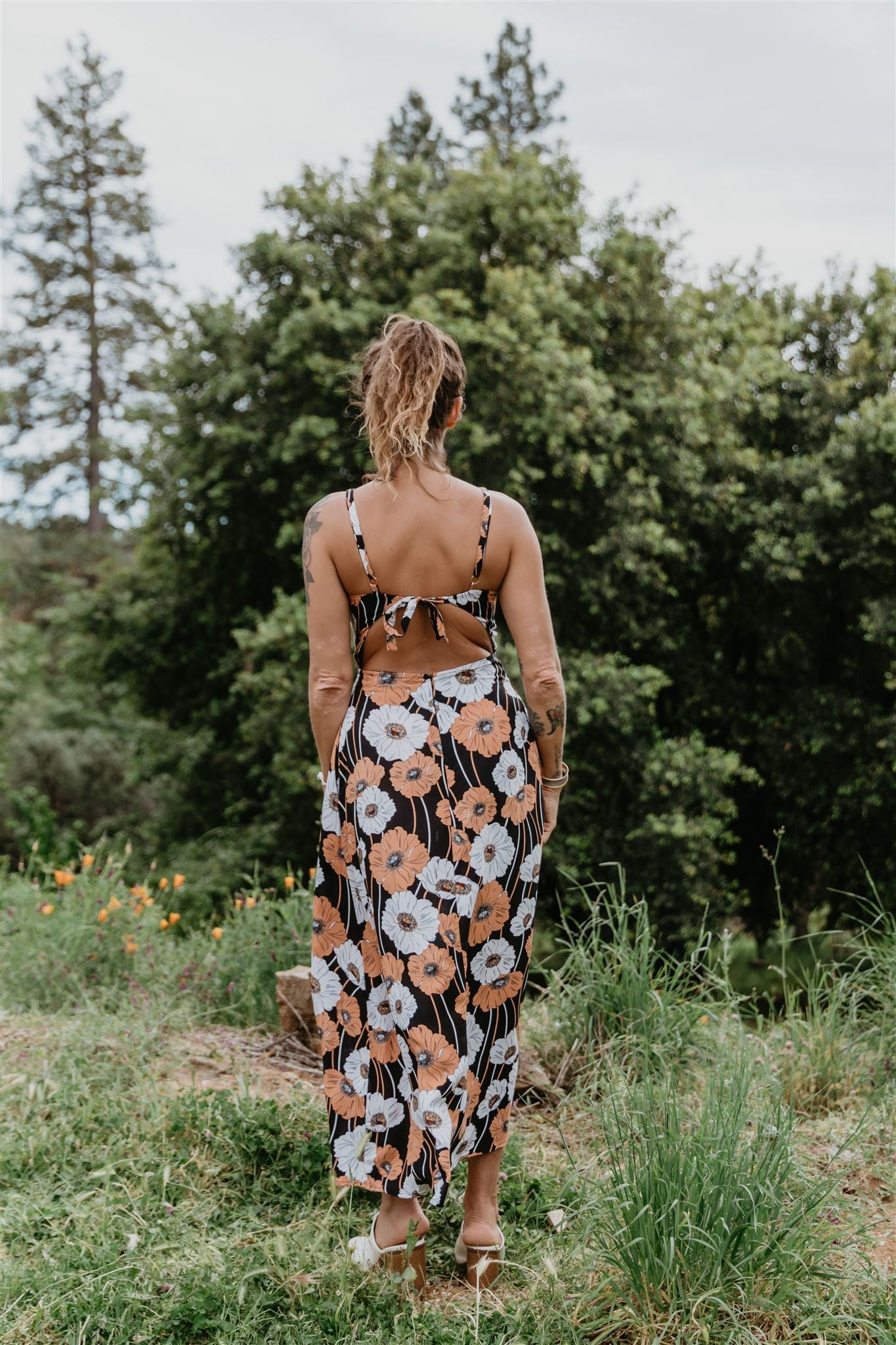 Meadow Dress in Poppy Challis