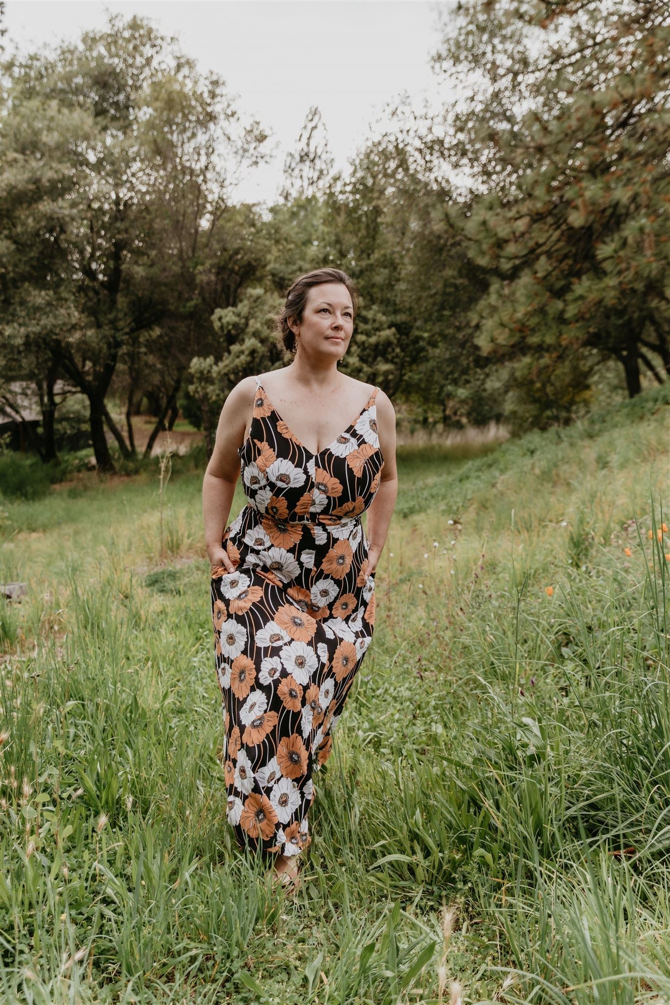 Meadow Dress in Poppy Challis