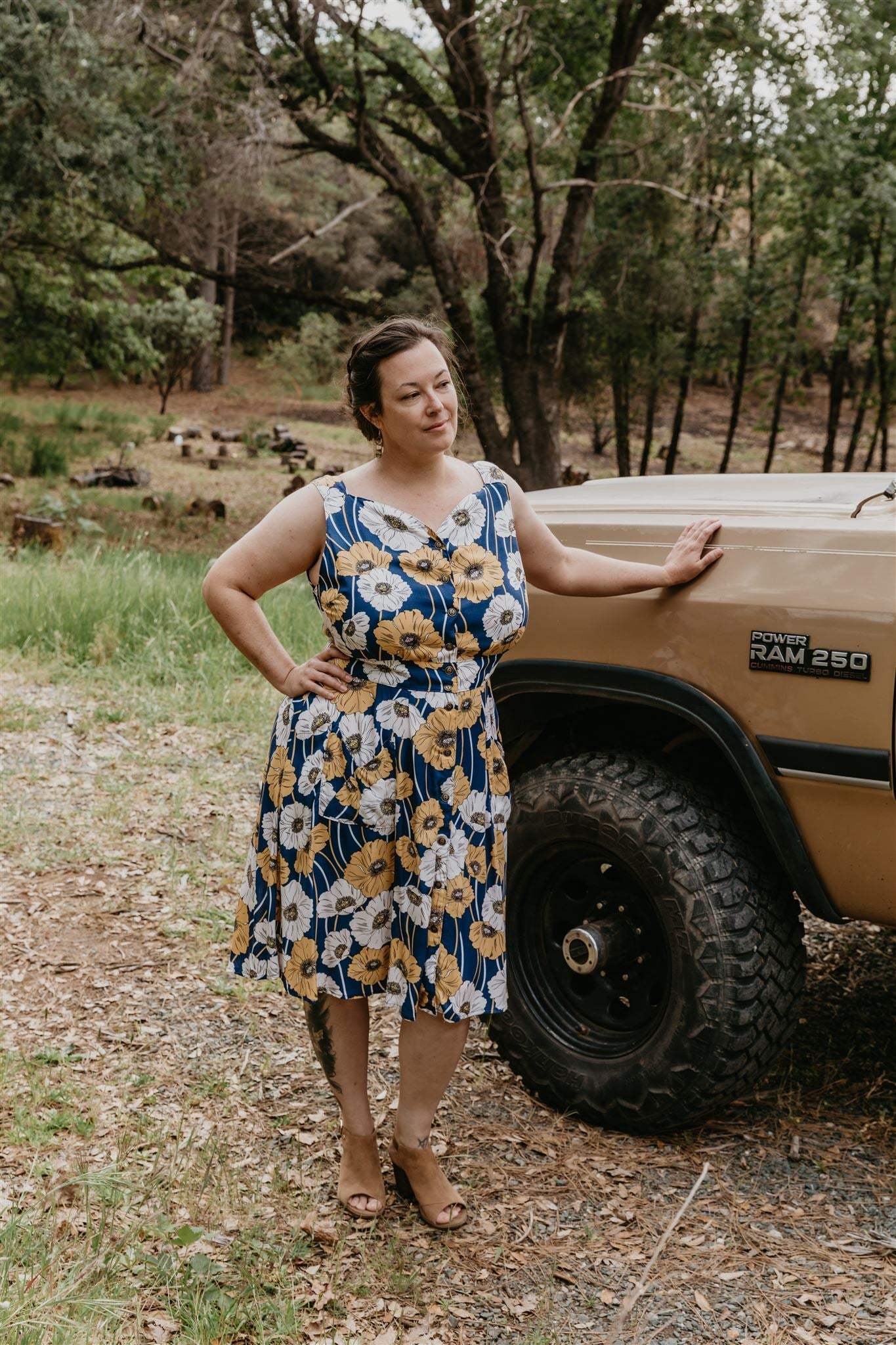 Sheet Dress in Blue Poppy Challis
