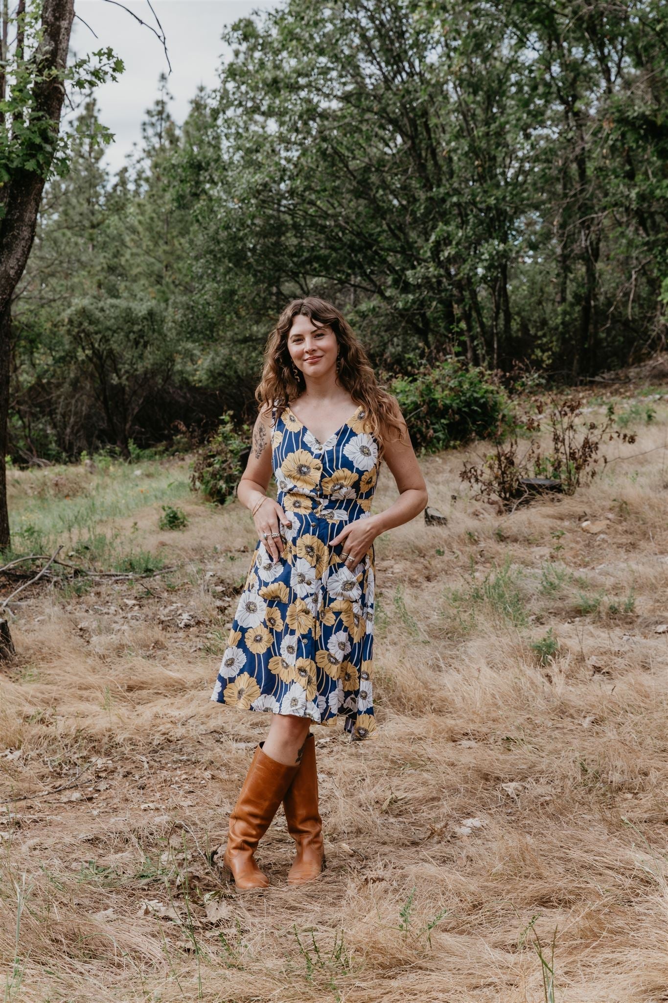 Sheet Dress in Blue Poppy Challis