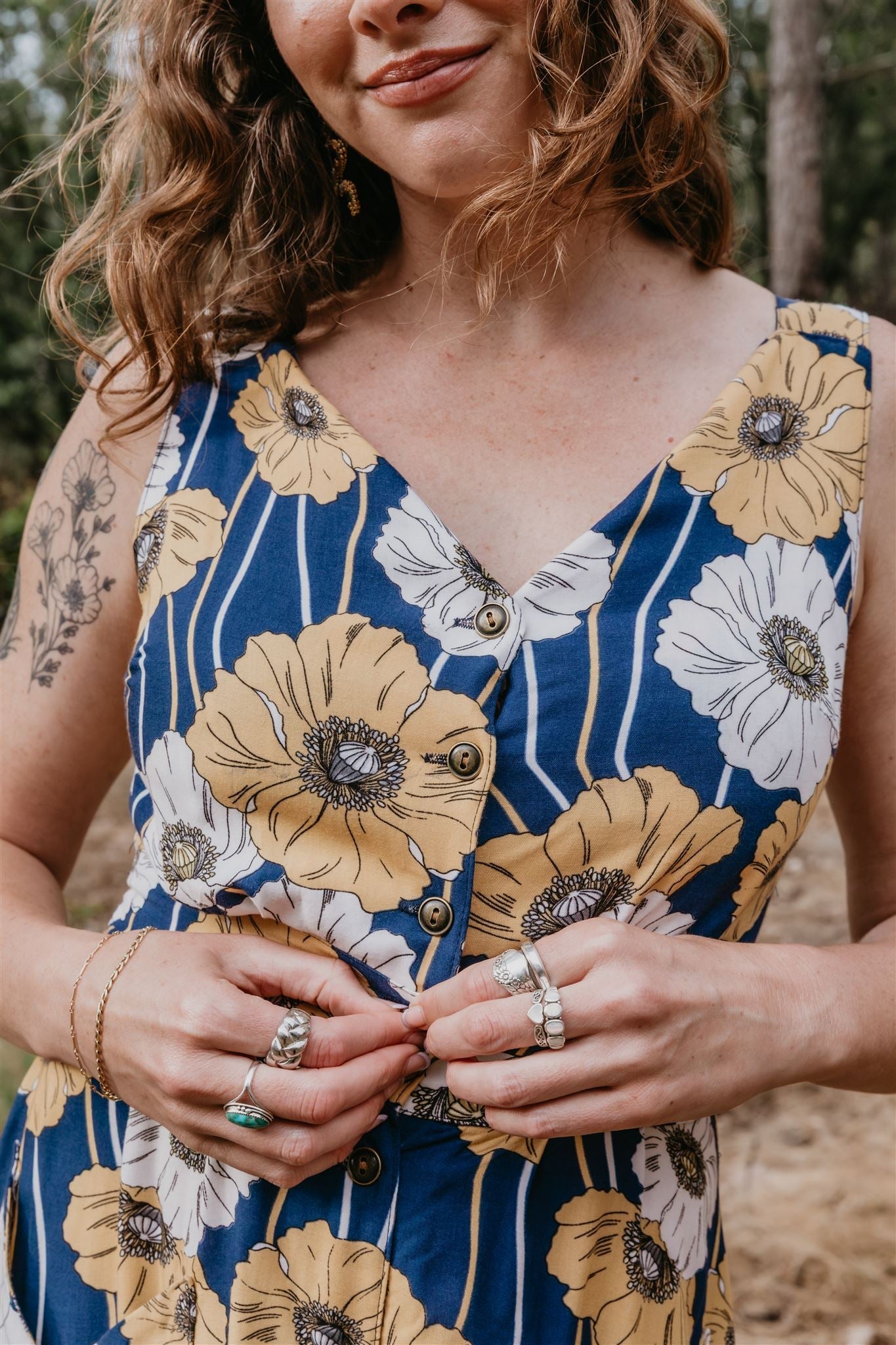Sheet Dress in Blue Poppy Challis
