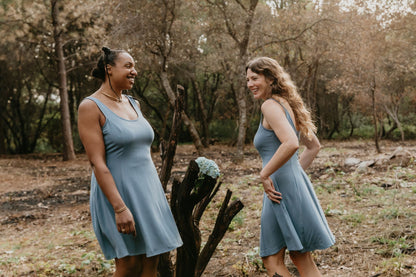 Delana Dress in BB Blue Irish Linen
