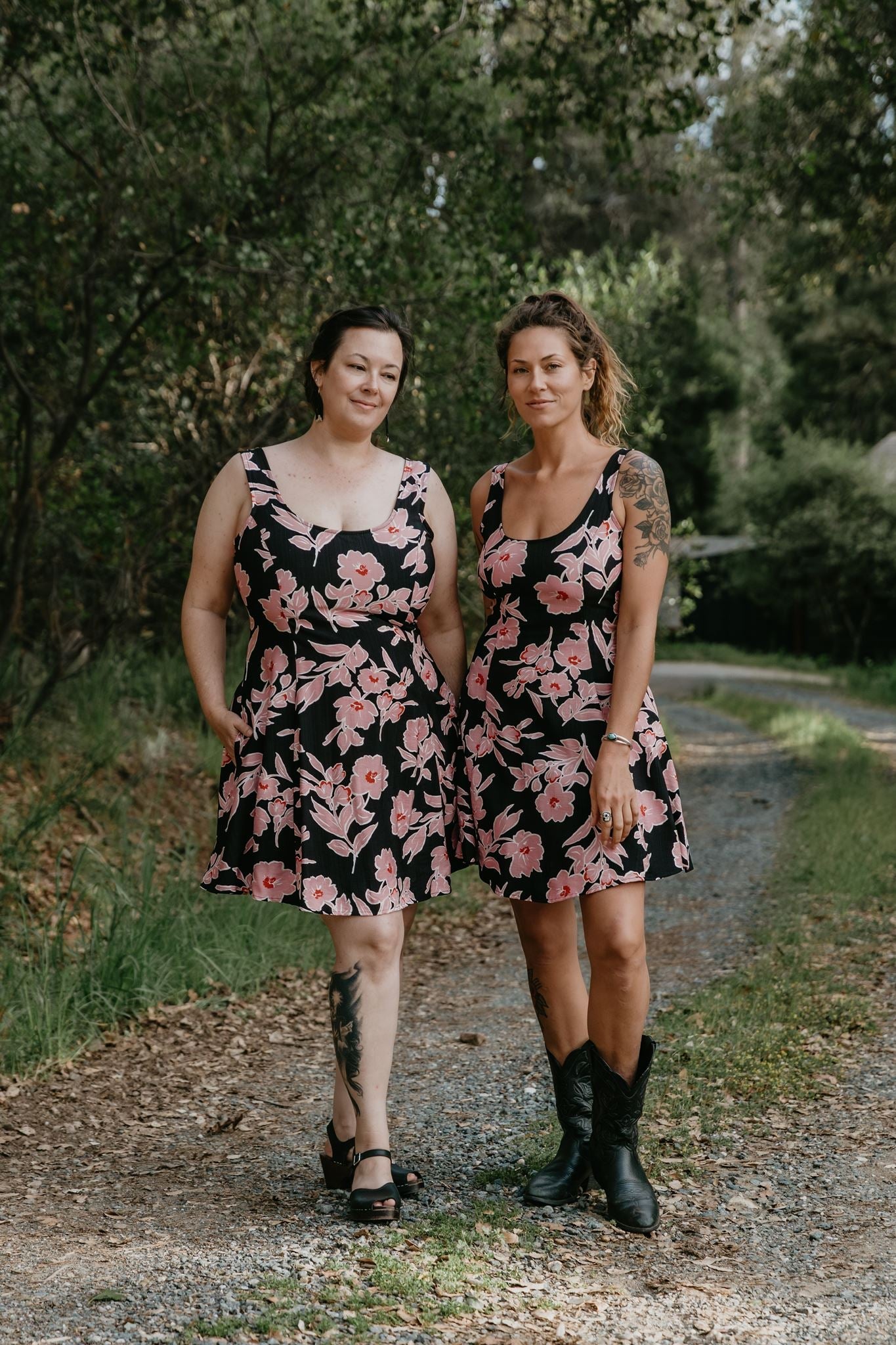 Delana Dress in Dark Floral Challis