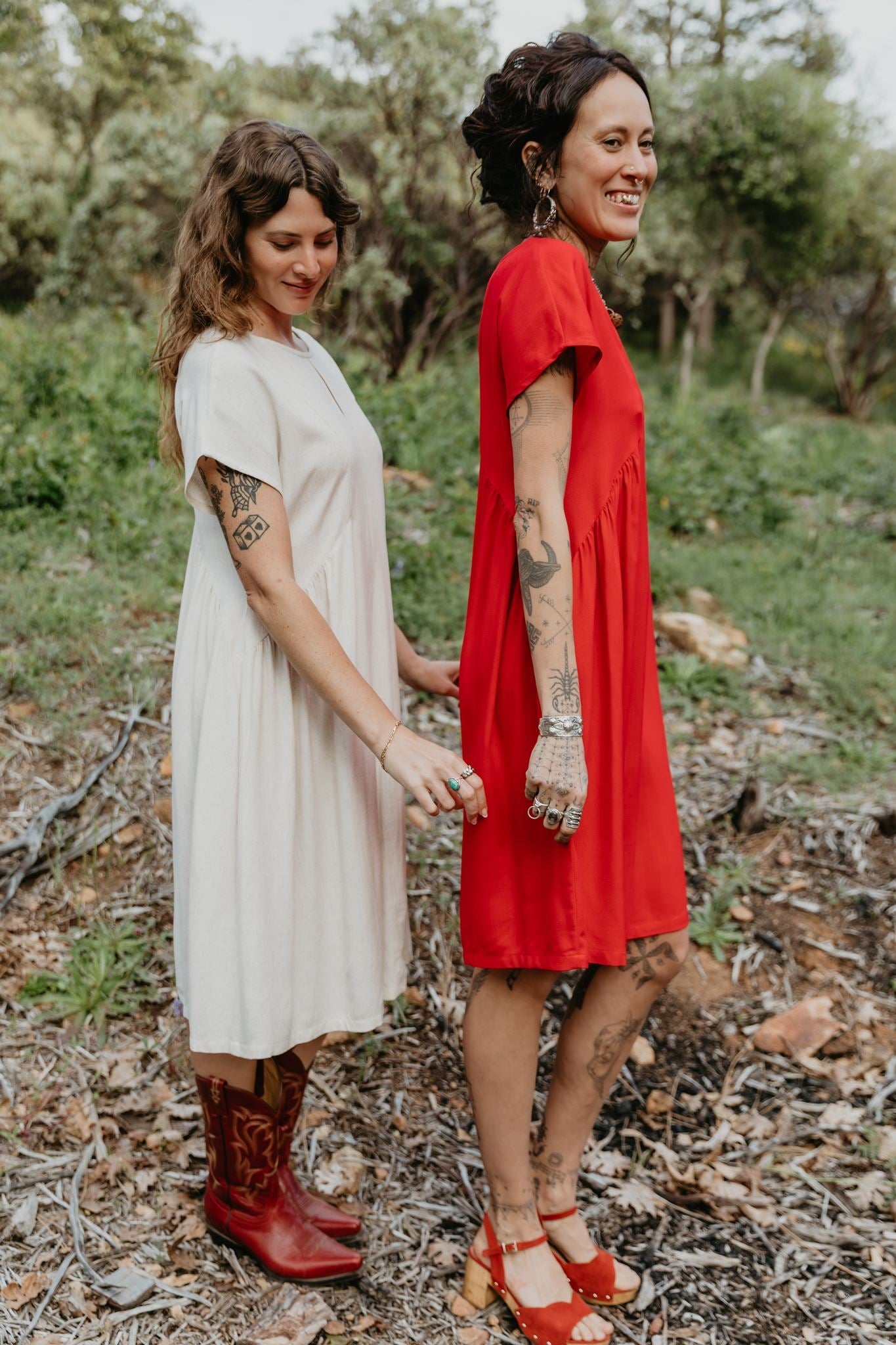 Nada Dress in Cherry Red Linen