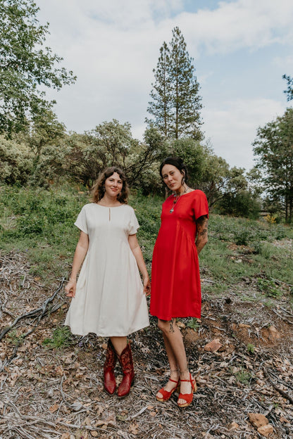 Nada Dress in Cherry Red Linen