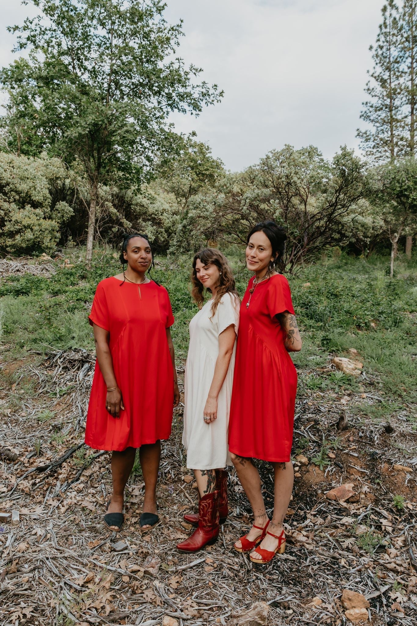 Nada Dress in Cherry Red Linen