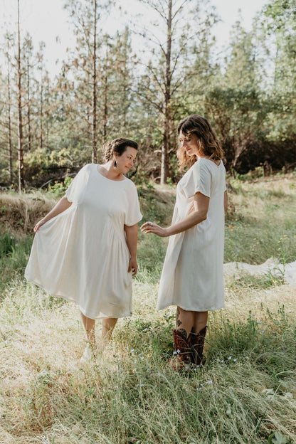 Nada Dress in Oat Irish Linen