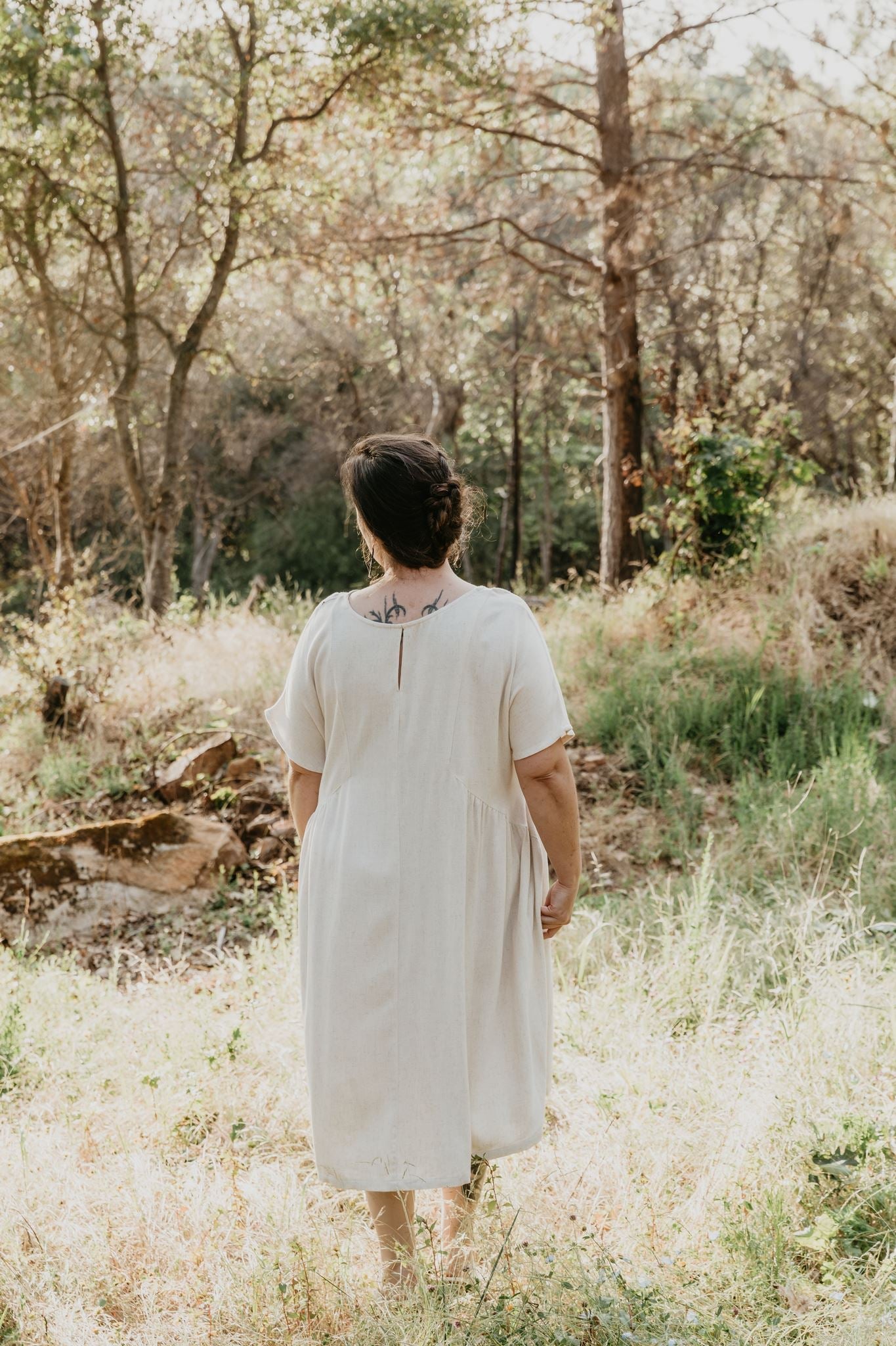 Nada Dress in Oat Irish Linen