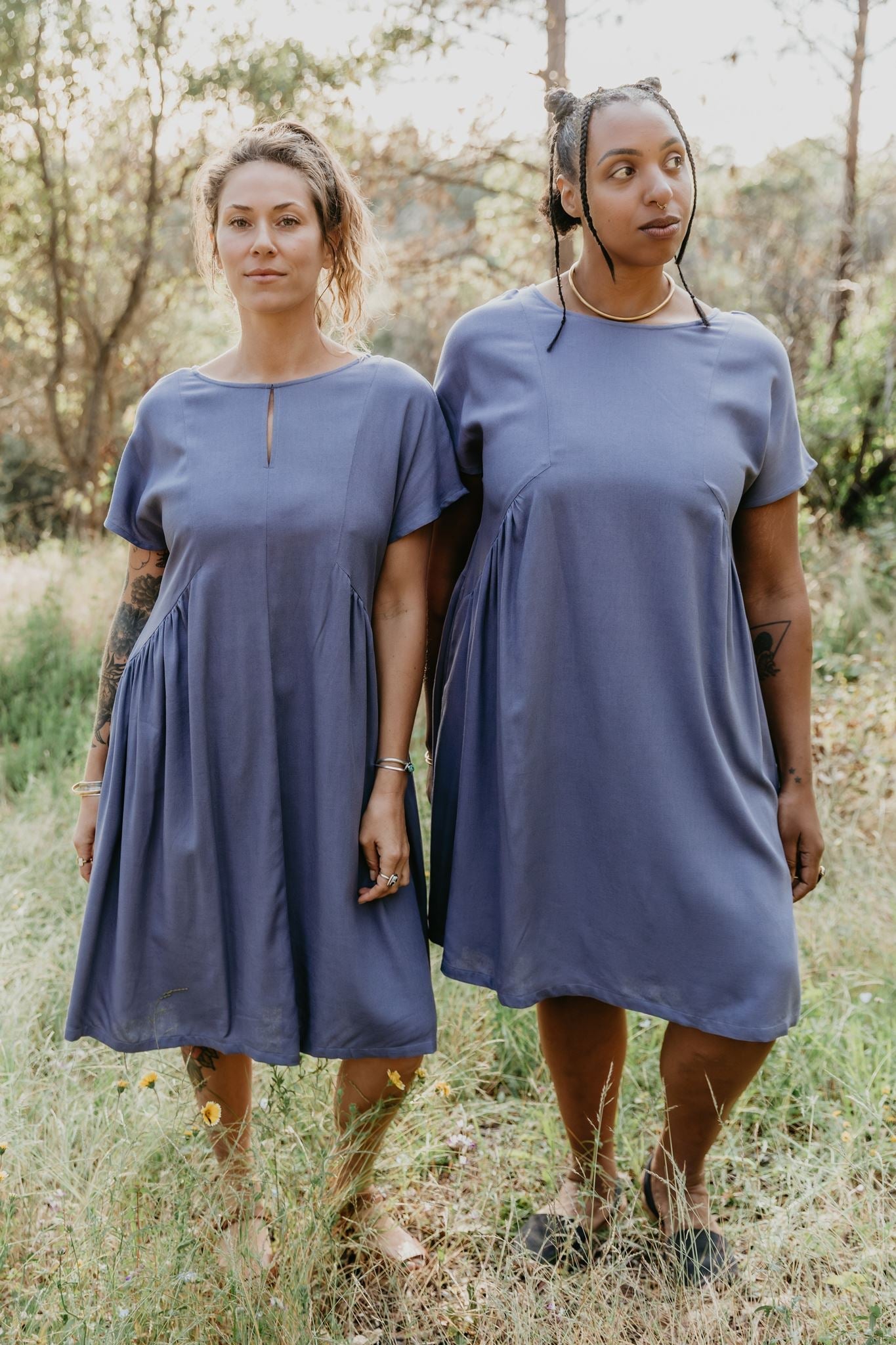 Nada Dress in Cornflower Blue Linen