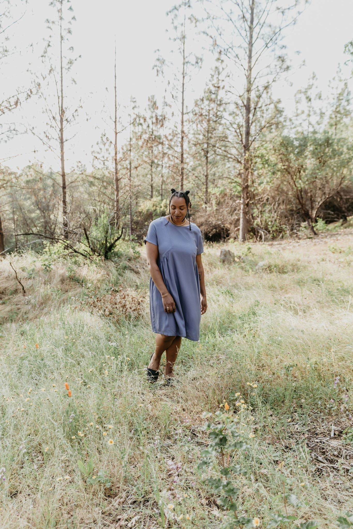 Nada Dress in Cornflower Blue Linen