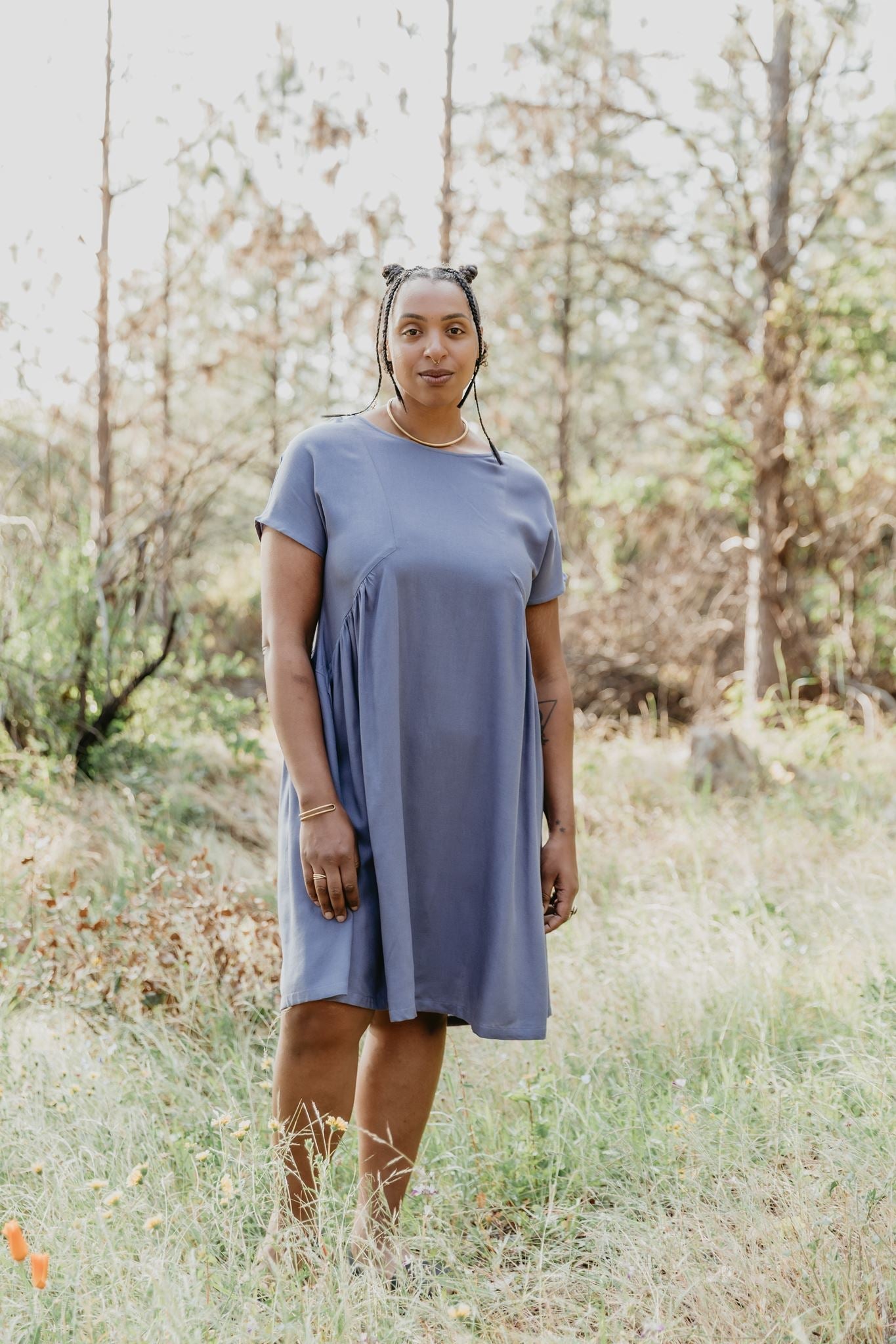 Nada Dress in Cornflower Blue Linen