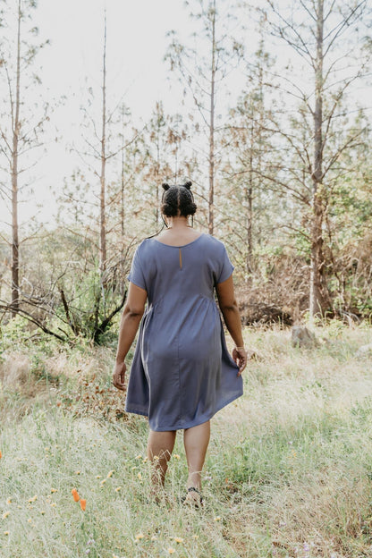 Nada Dress in Cornflower Blue Linen