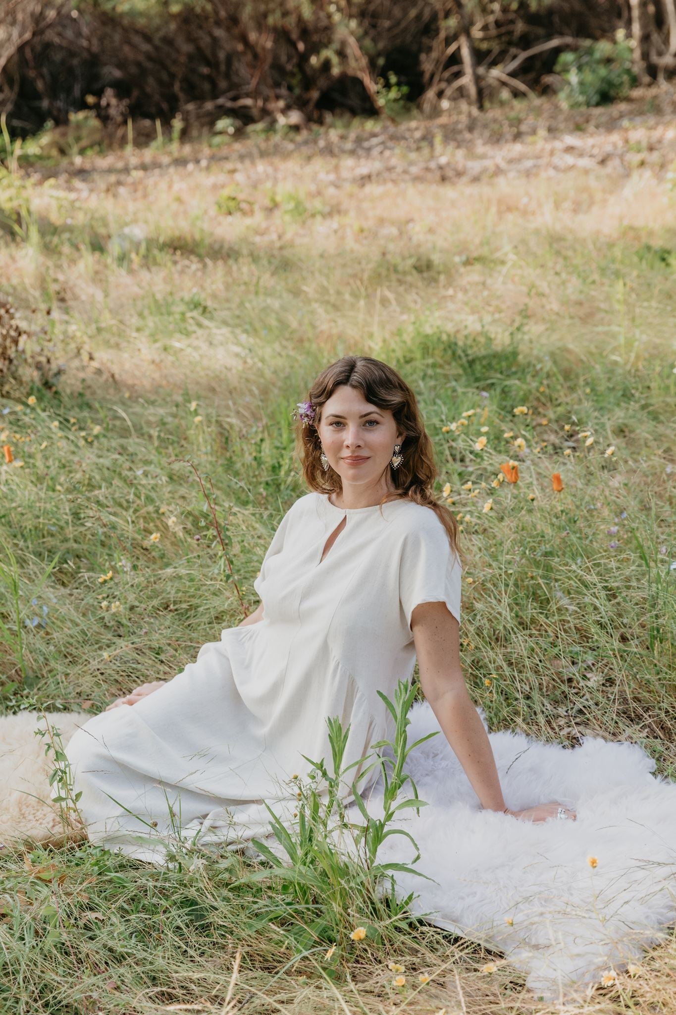 Nada Dress in Oat Irish Linen