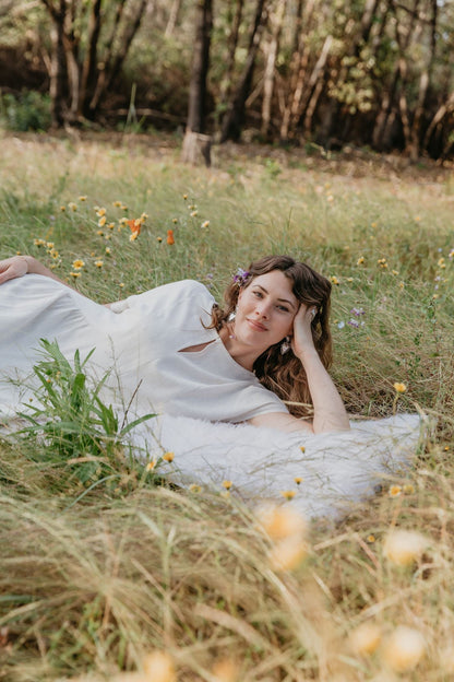 Nada Dress in Oat Irish Linen