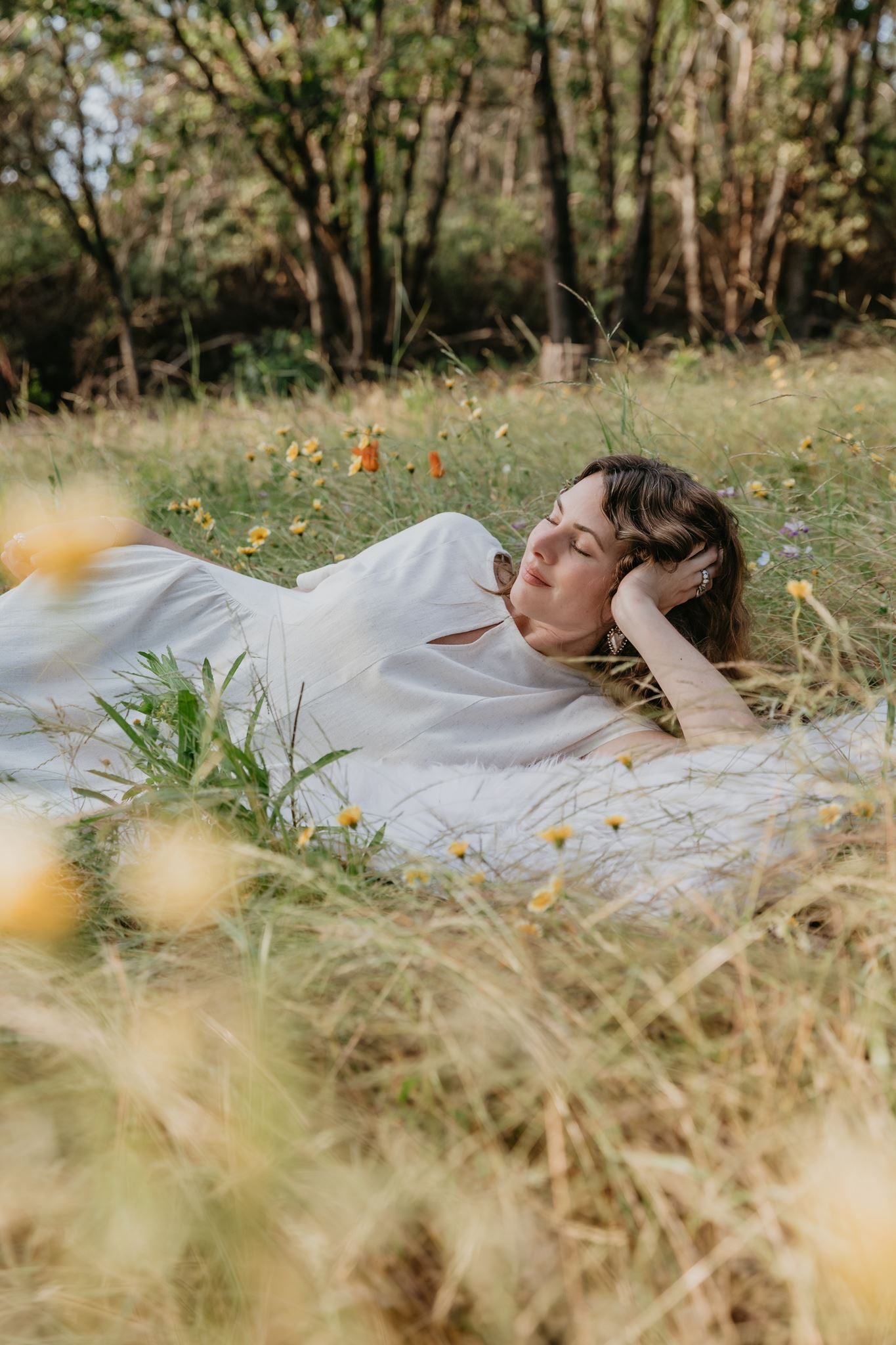 Nada Dress in Oat Irish Linen