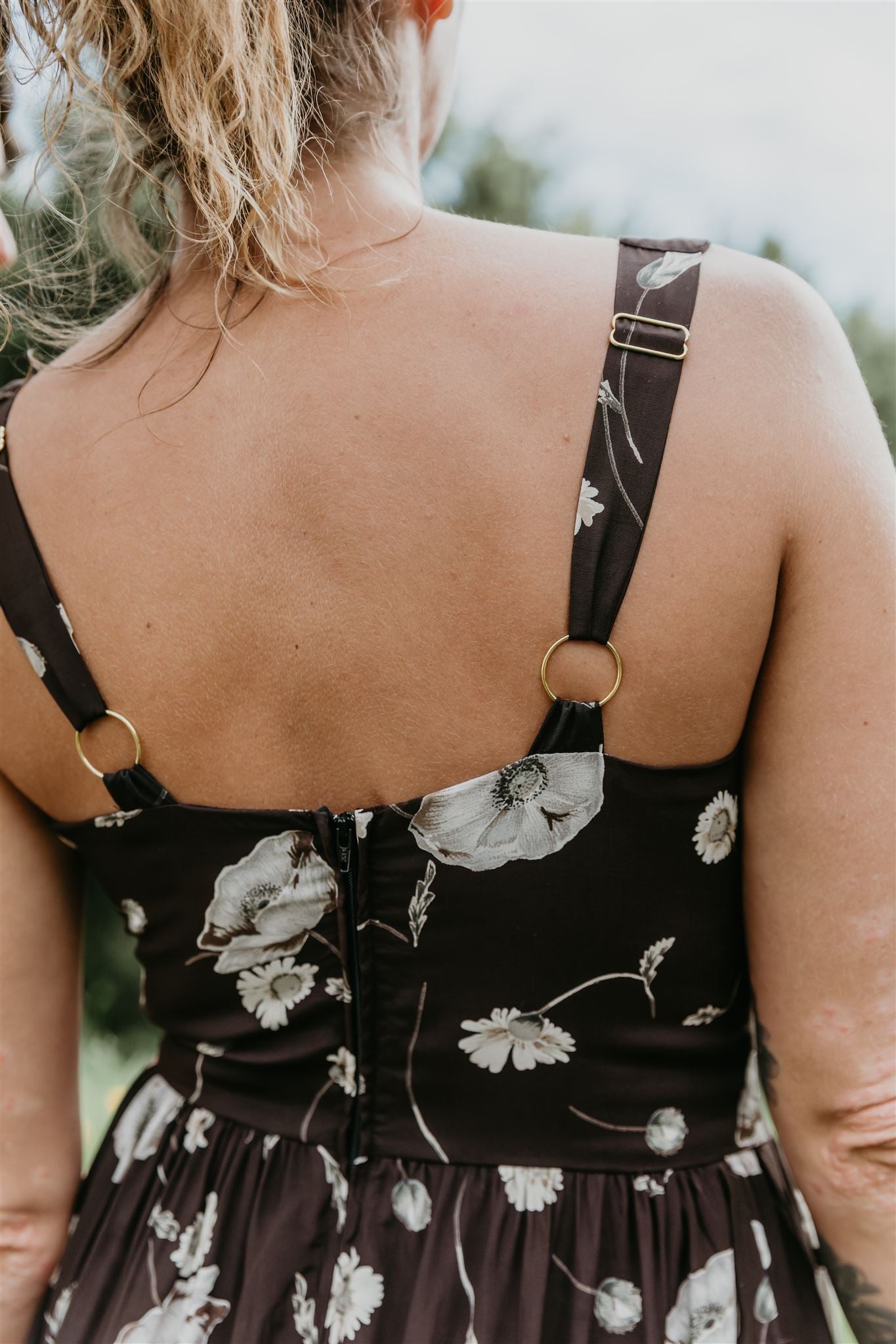 Long Agnes dress in Brown Poppy