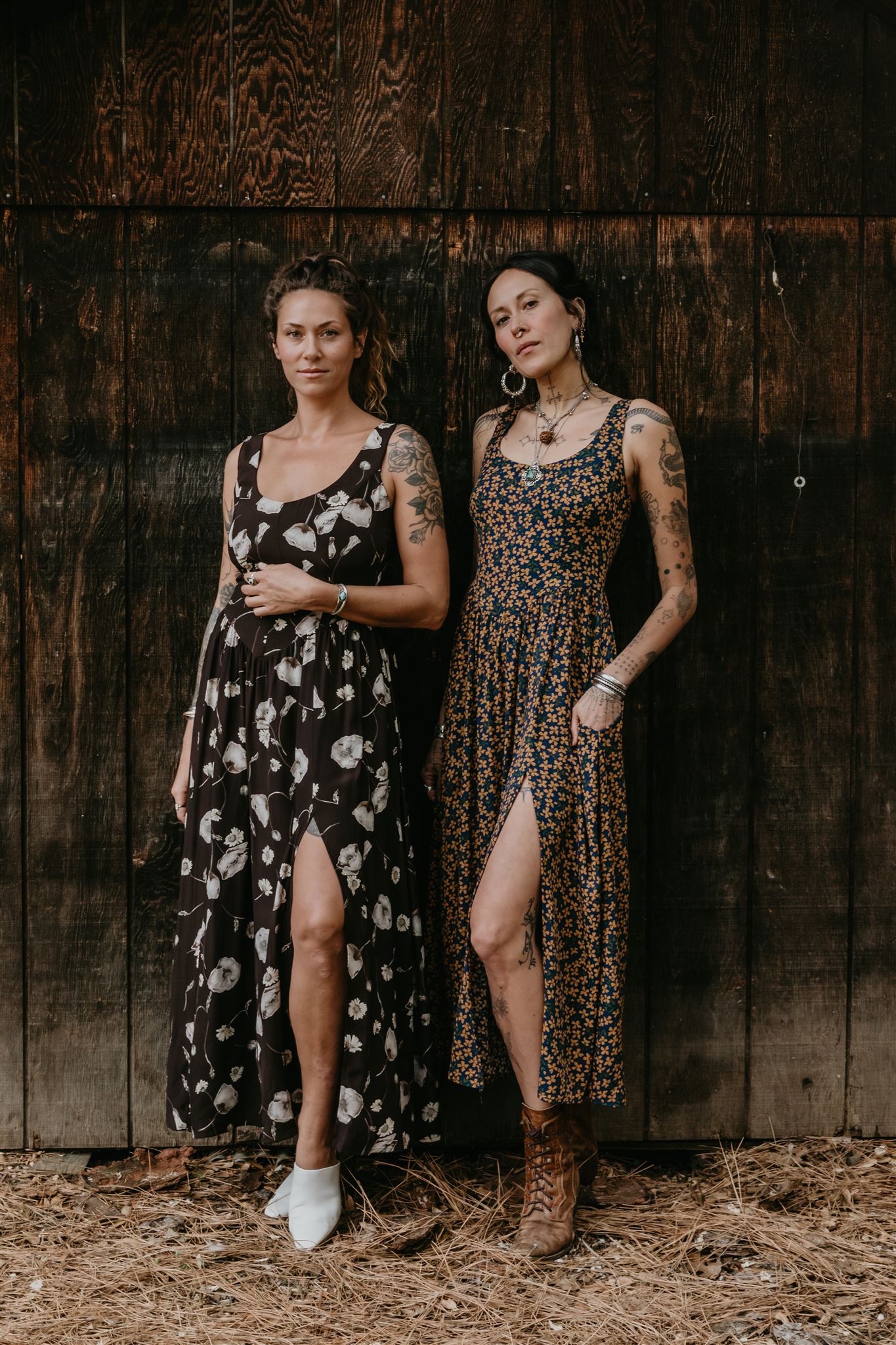 Long Agnes dress in Brown Poppy