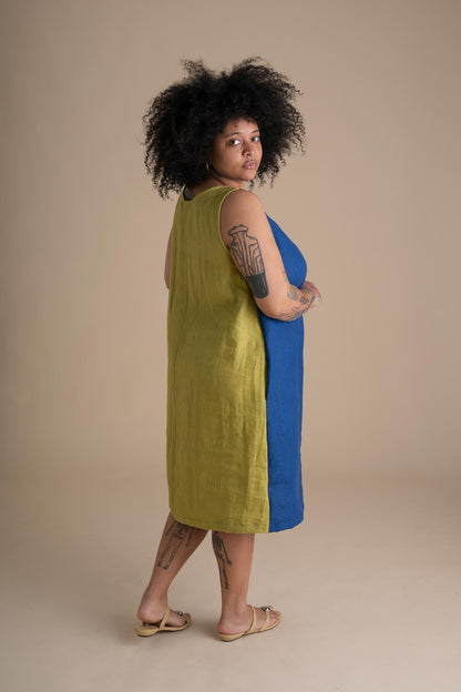 Field Dress in Kingfisher Citrus