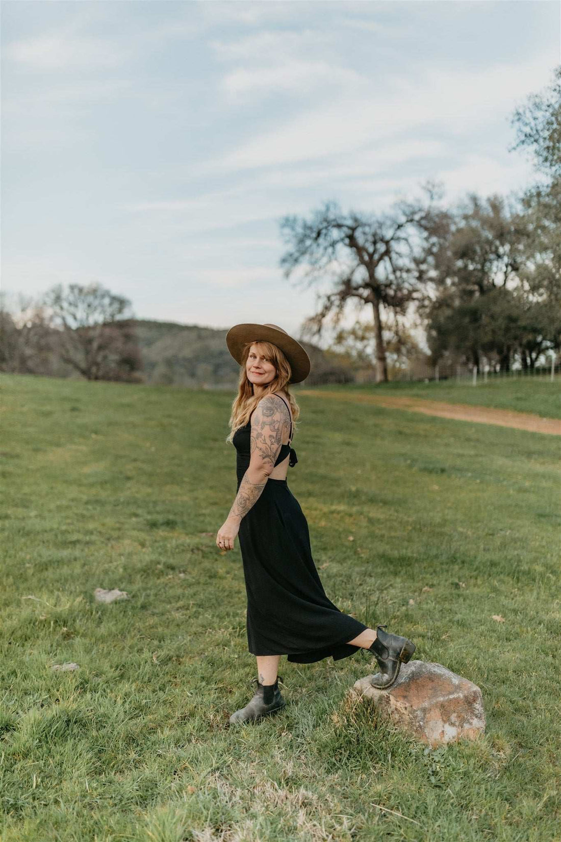 Field Day Dress Meadow Dress in Black Challis