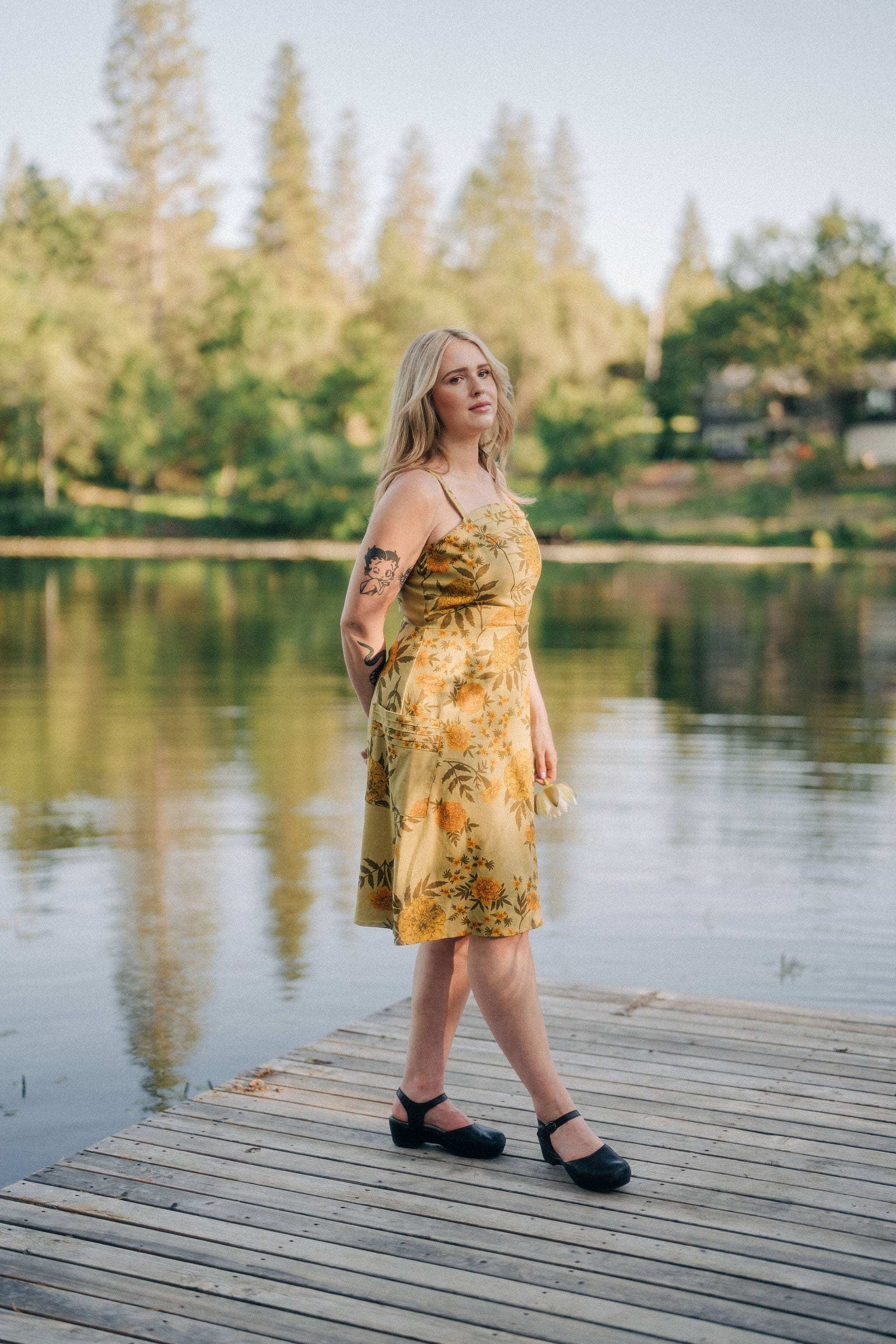 Field Day Dress Uriah Dress in Mustard Marigold Linen