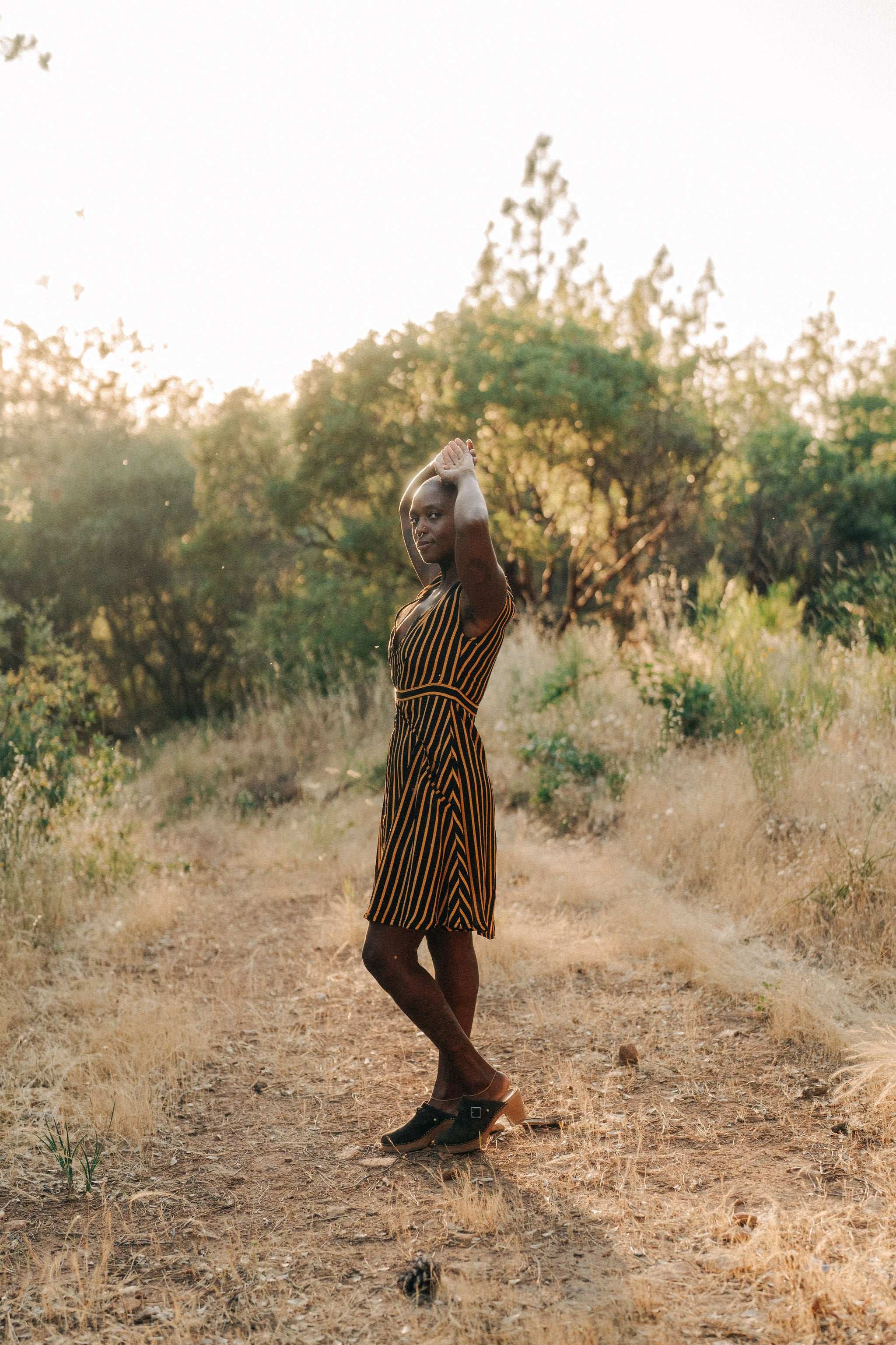 Field Day Dress Spicy Xena 2.0 in Gold Stripe