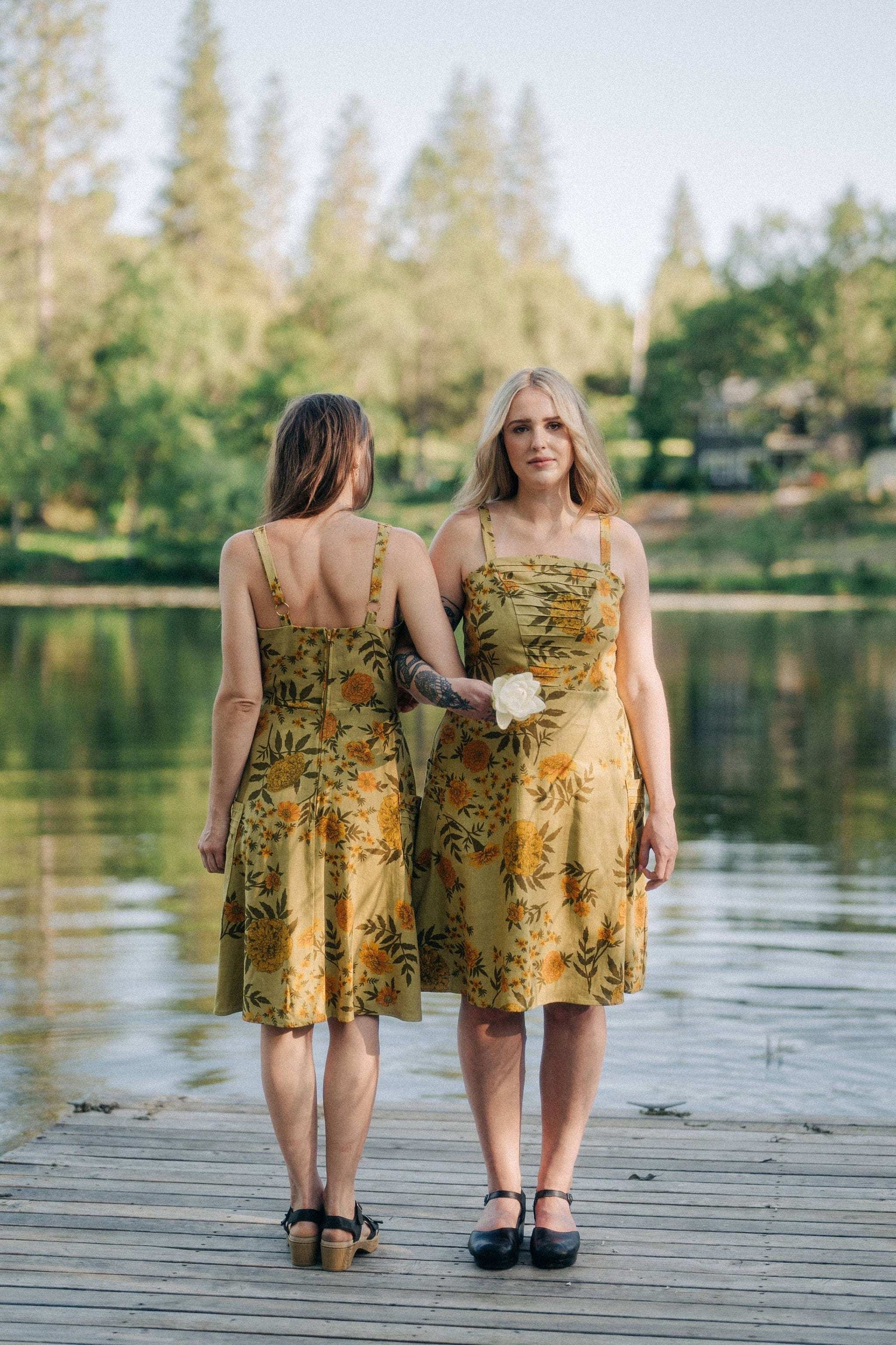 Field Day Dress S Uriah Dress in Mustard Marigold Linen