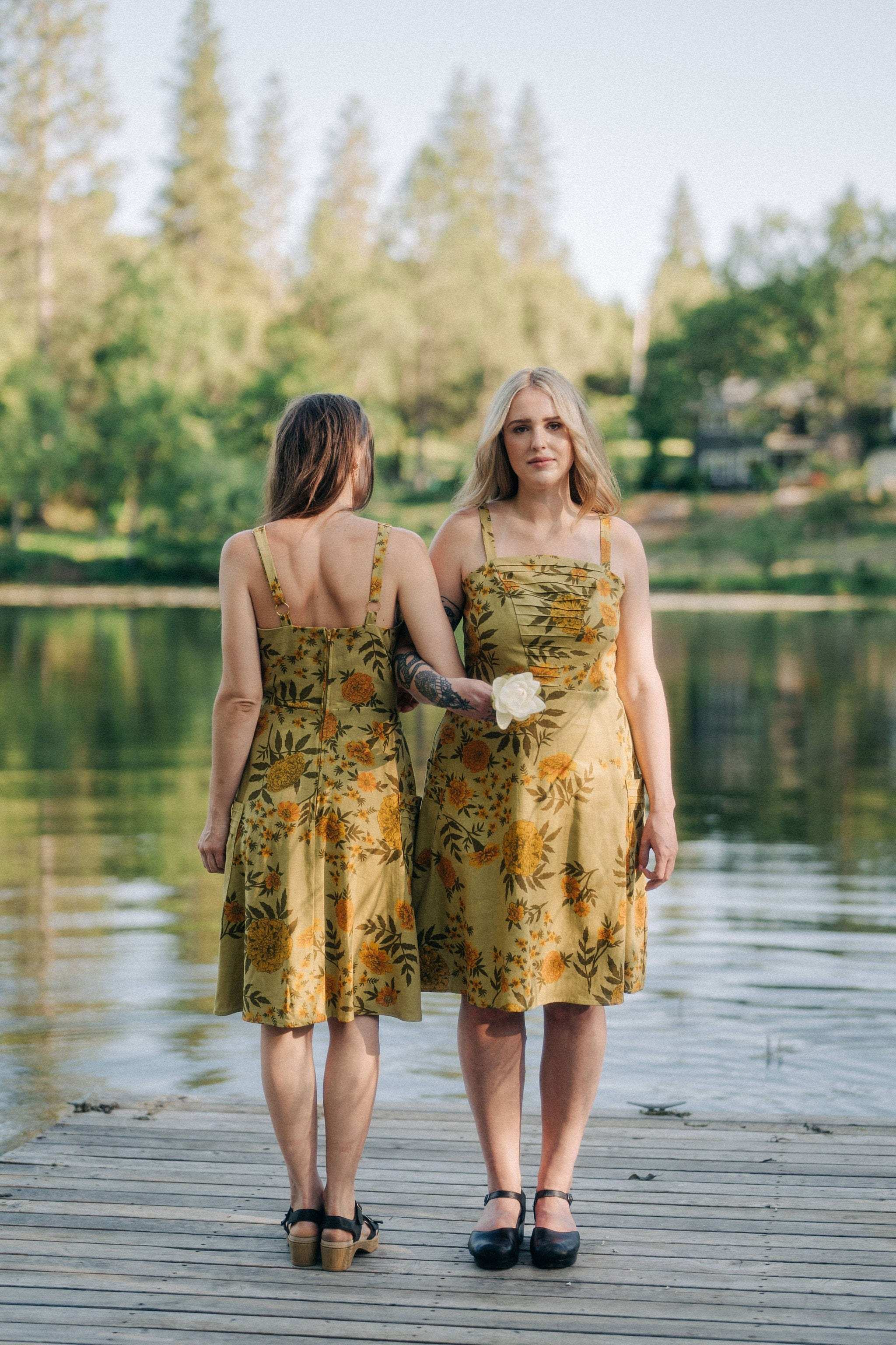 Field Day Dress S Uriah Dress in Mustard Marigold Linen