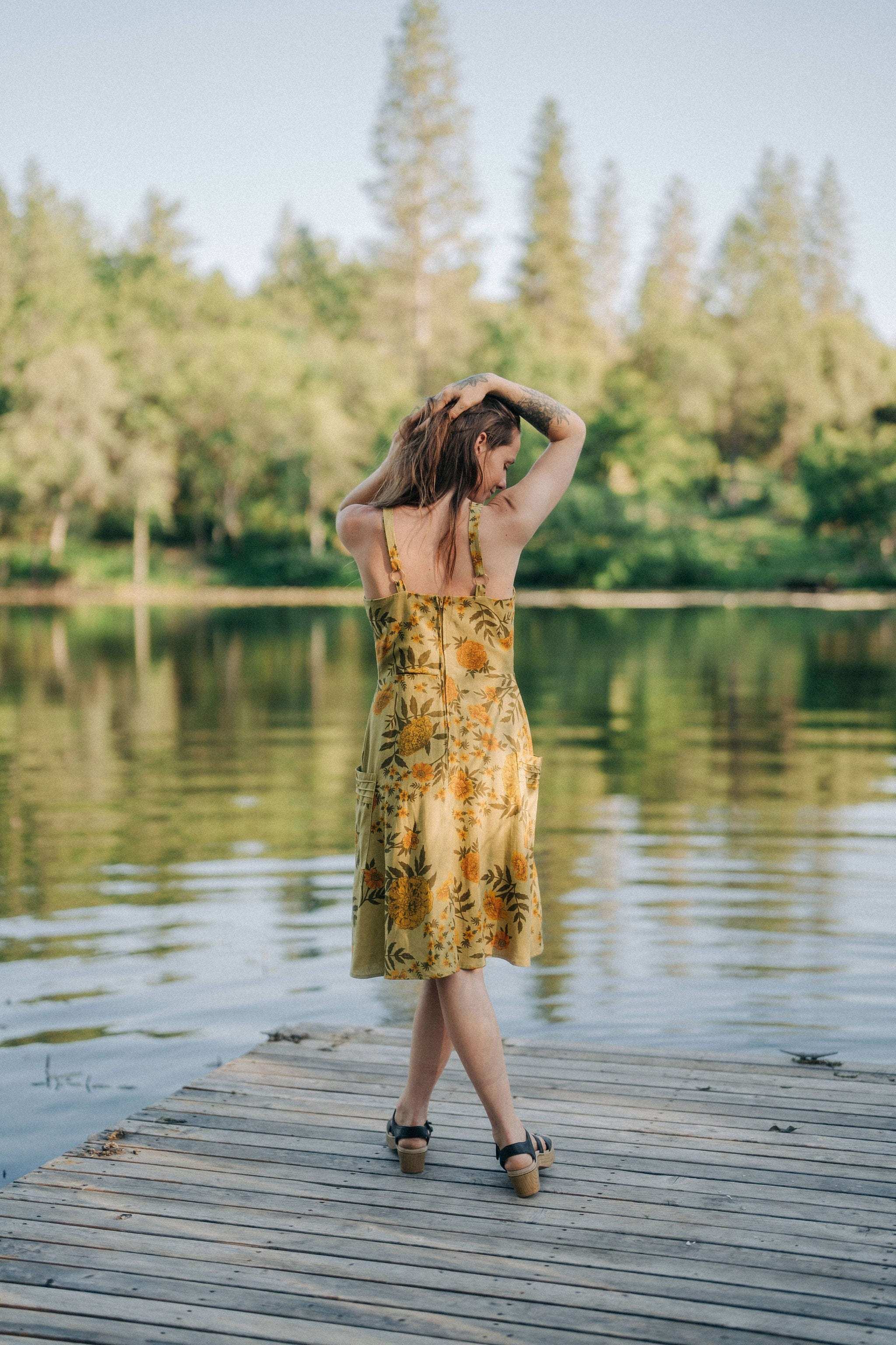 Field Day Dress Uriah Dress in Mustard Marigold Linen