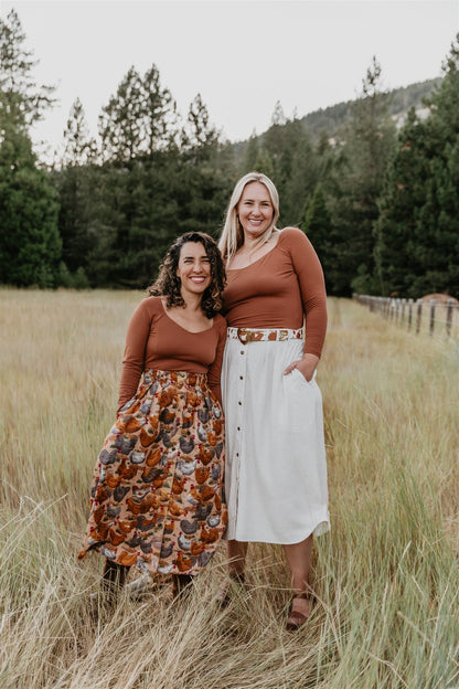 Trices Skirt in Cotton Chickens