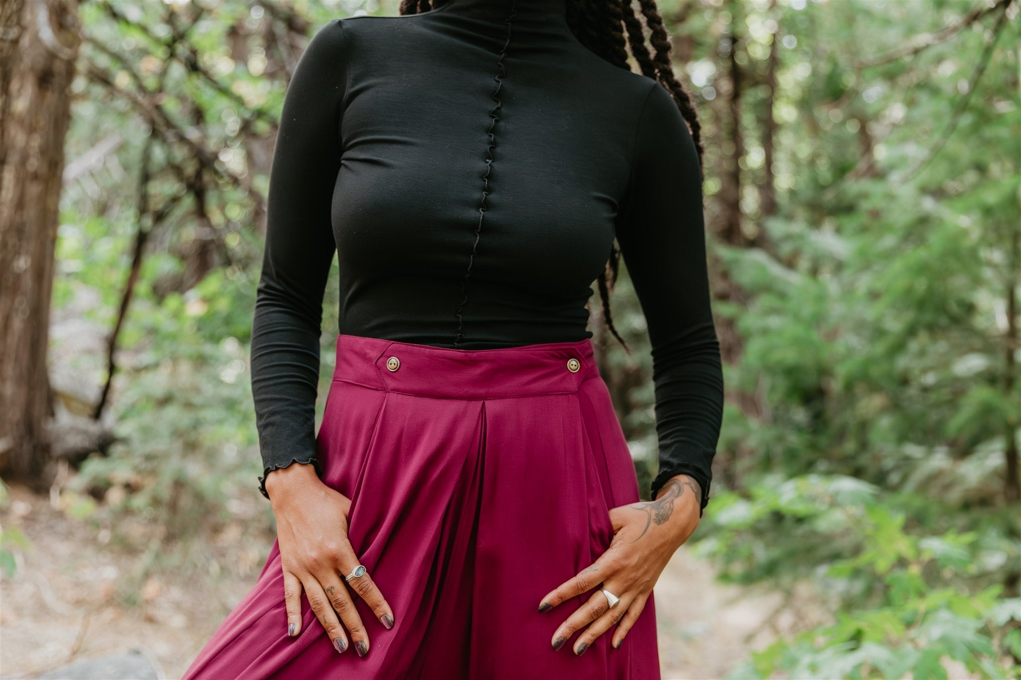 Rue Pants in Merlot Challis