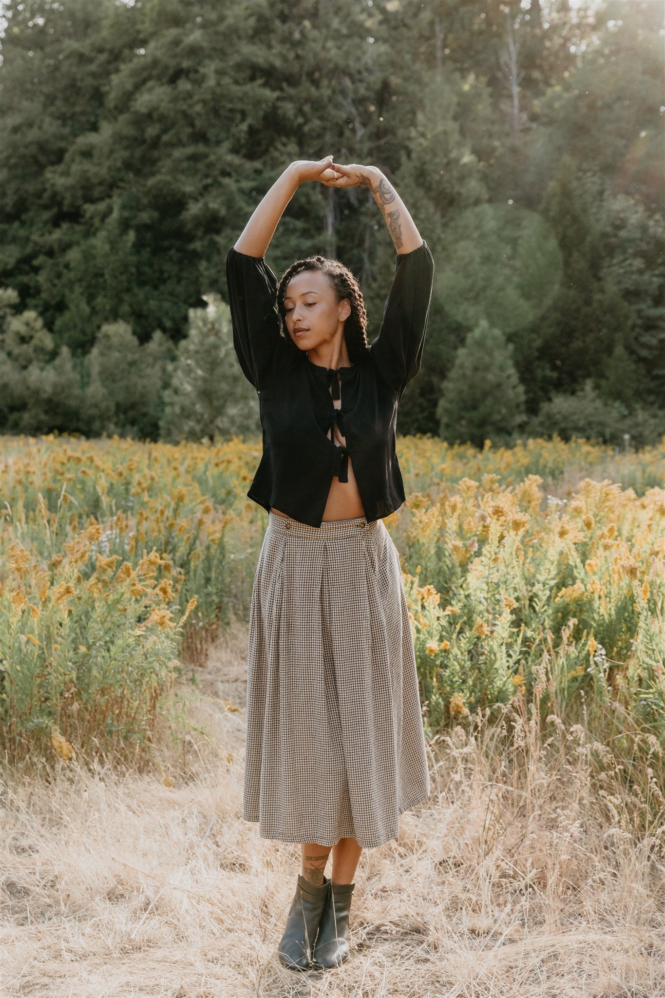 Rue Skirt in Cotton Gingham