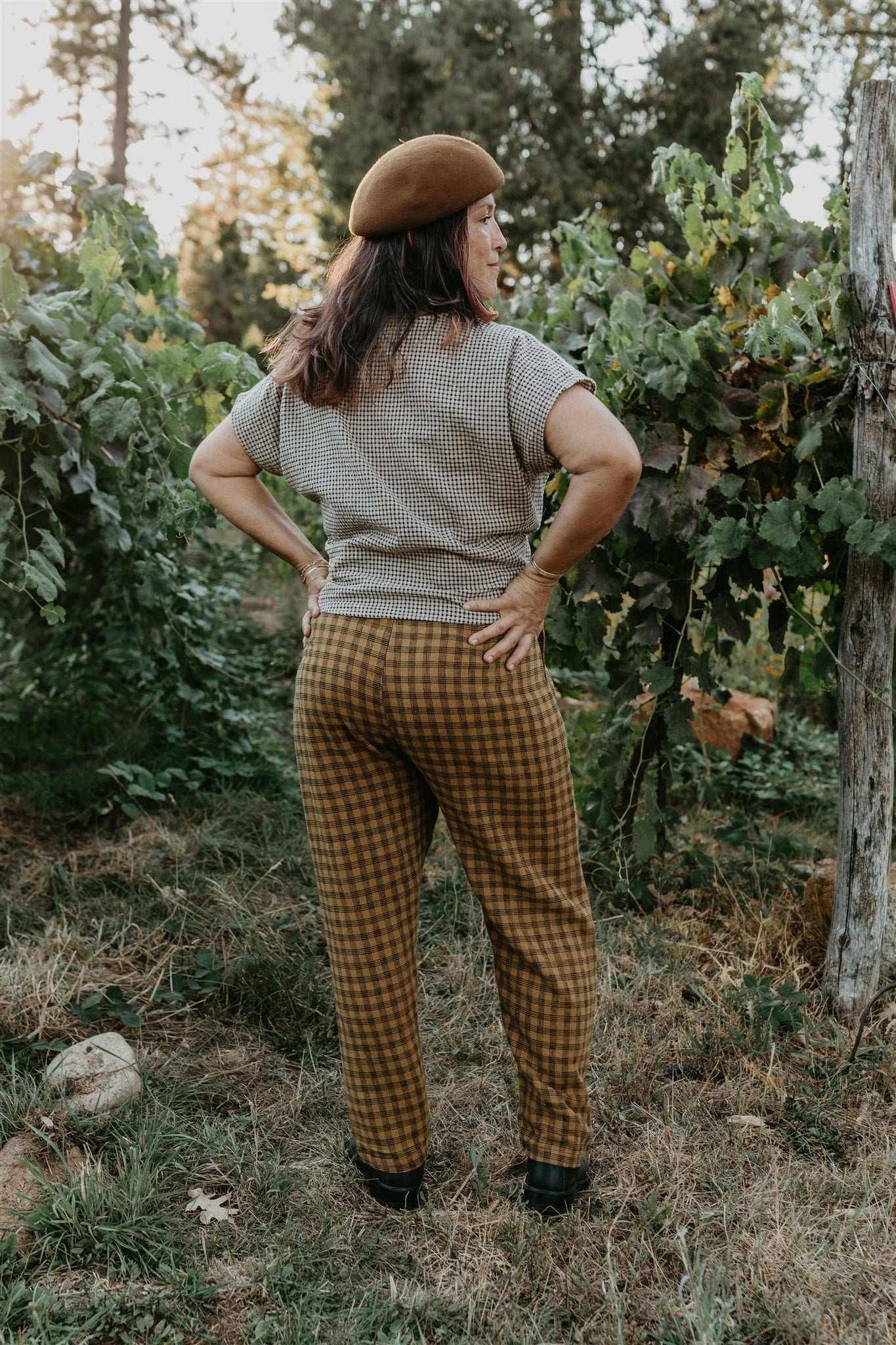 Field Day Pants Perfect Pant in Brown Checker