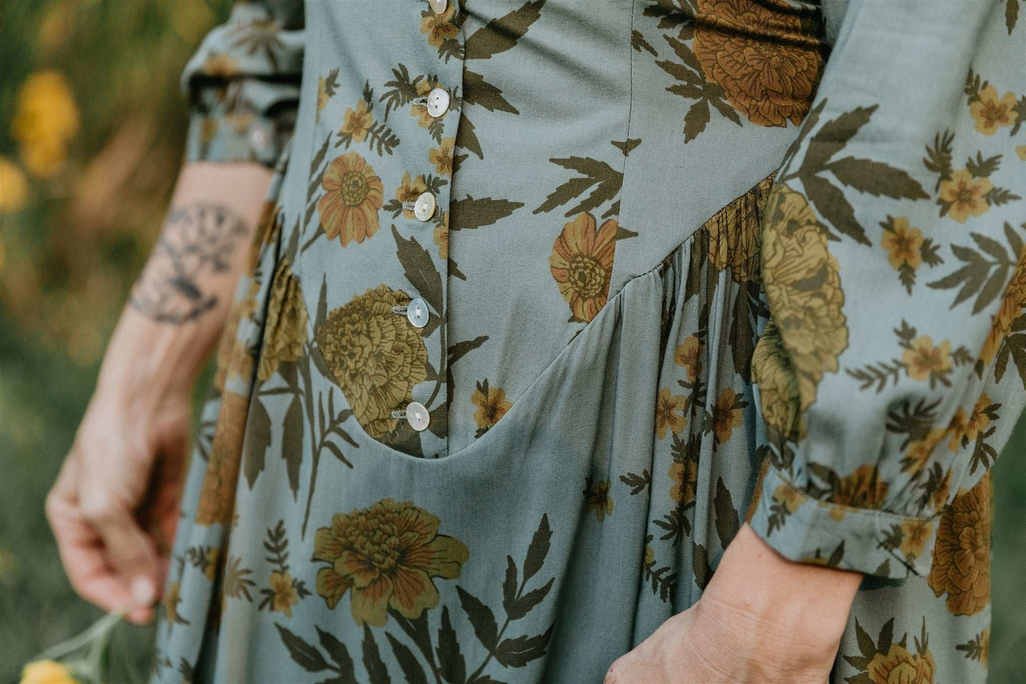 Field Day Dress Prairie Dress in Slate Marigold