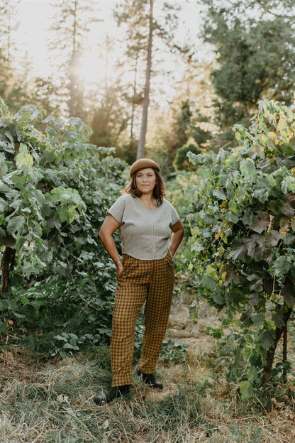 Field Day Pants Perfect Pant in Brown Checker
