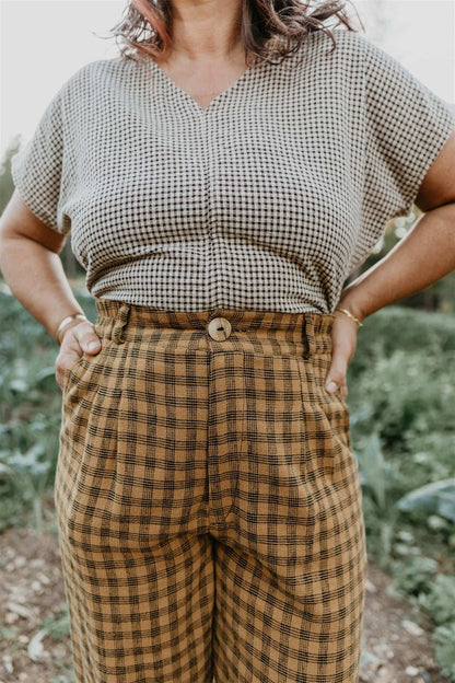 Field Day Pants Perfect Pant in Brown Checker