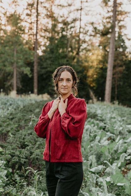 Field Day Jacket Jane Jacket in Ruby Checker