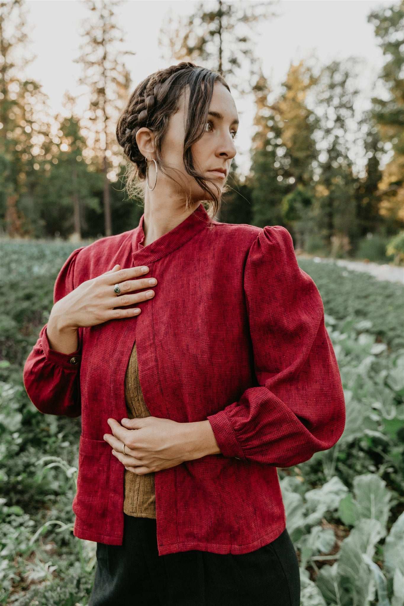Field Day Jacket Jane Jacket in Ruby Checker