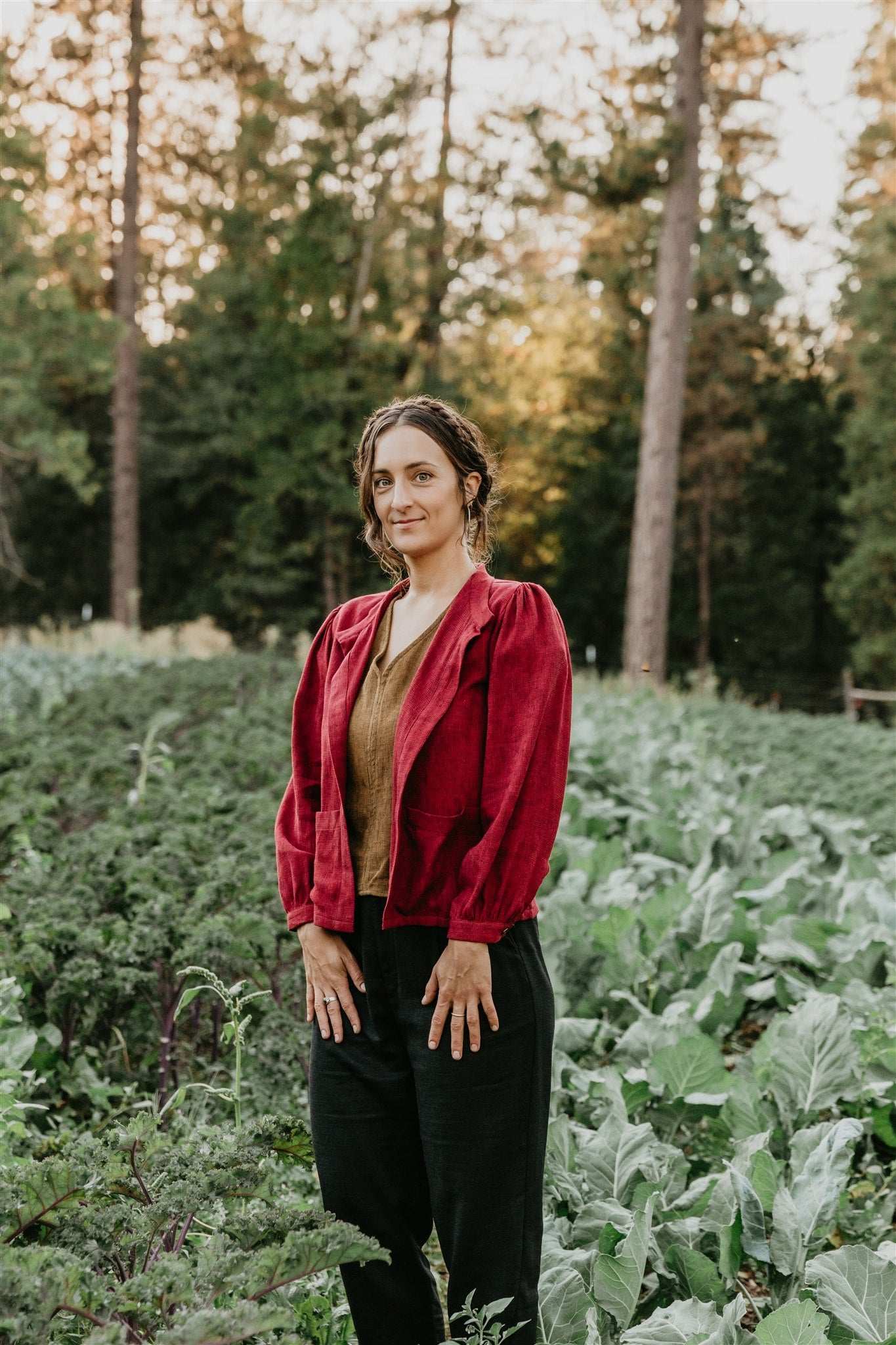 Field Day Jacket Jane Jacket in Ruby Checker