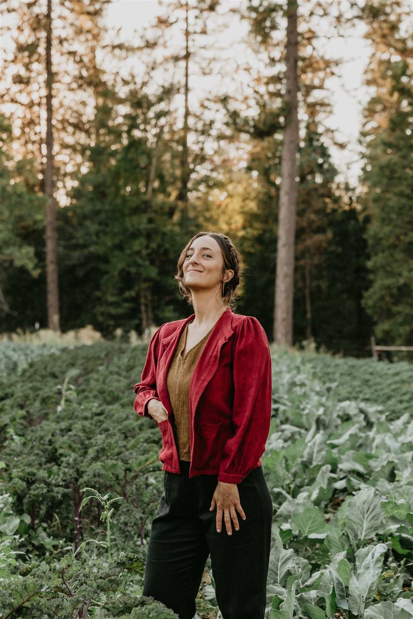 Field Day Jacket Jane Jacket in Ruby Checker