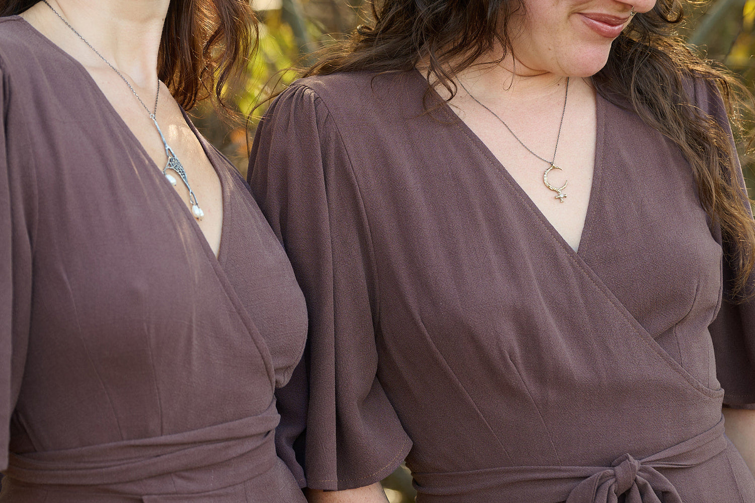 Artemis Fluttersuit in Brown Mauve Linen